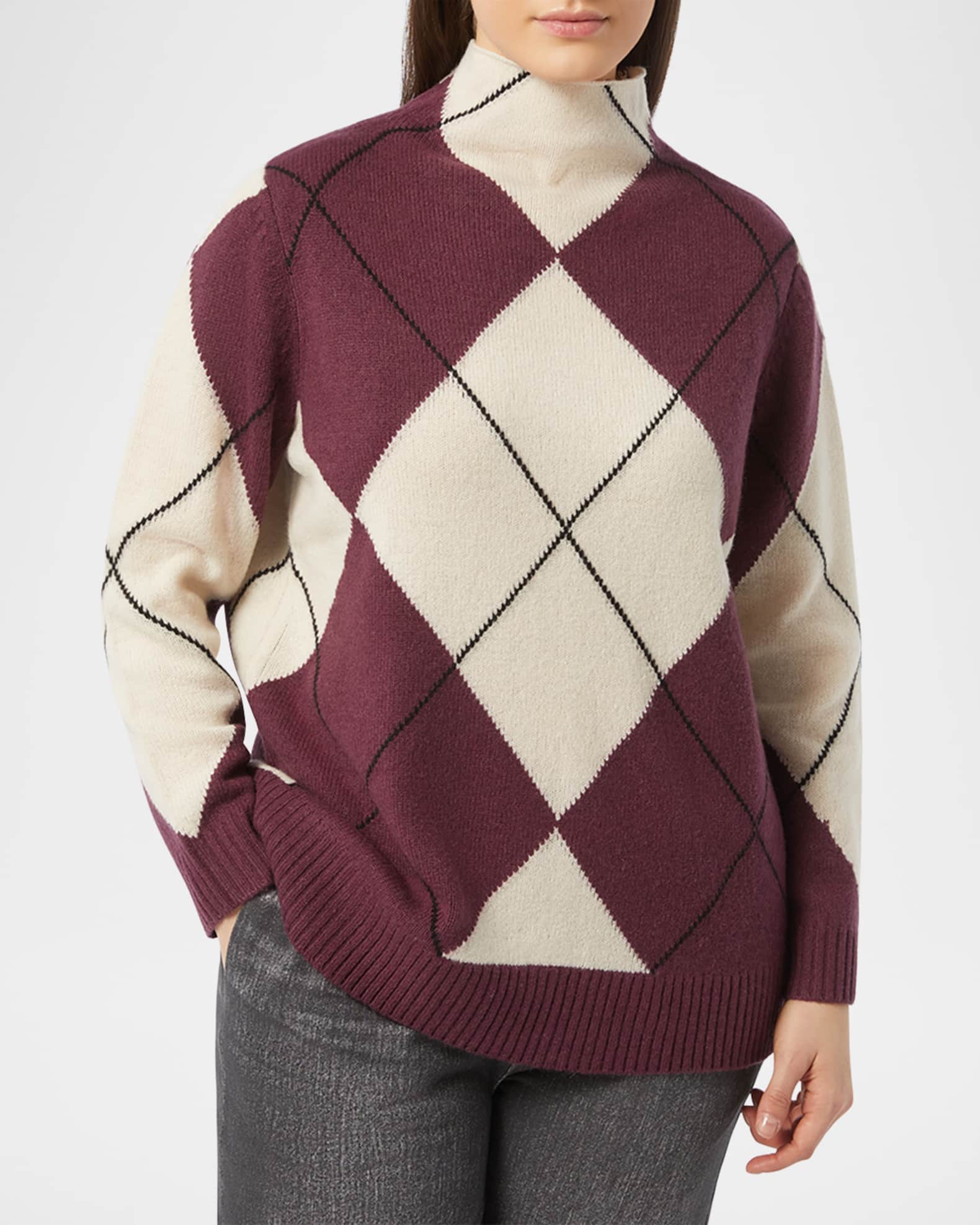 Plus size argyle sweater shop