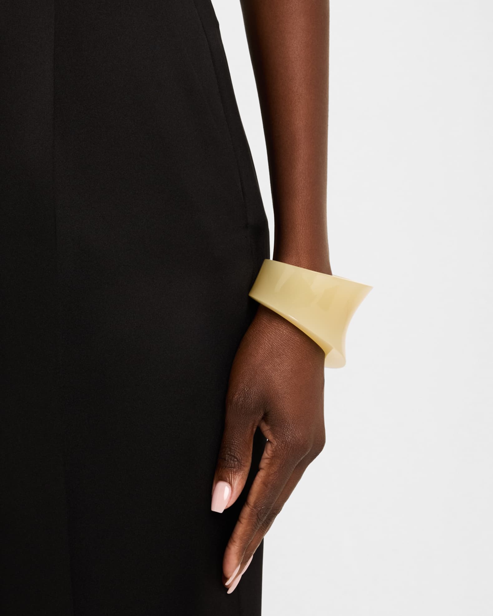 Saint Laurent Asymmetrical Smooth Resin Cuff Bracelet