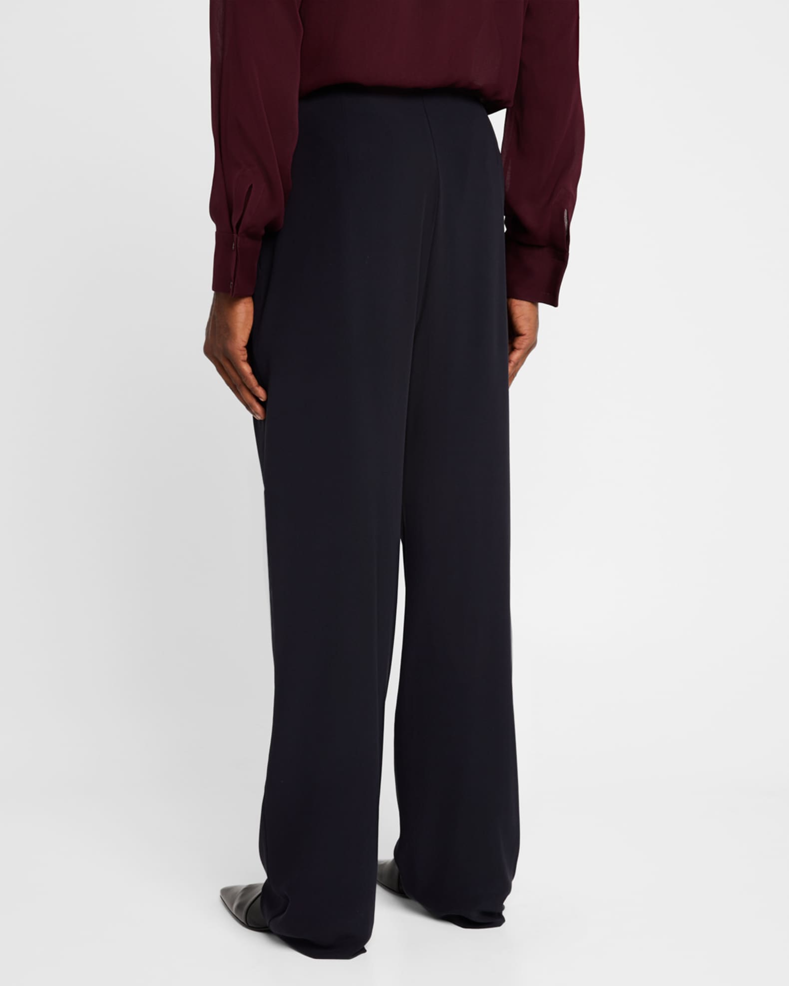 【関税＆送料込み】Saint Laurent Silk Crepe Pants Saint Laurent - Chocolate Silk Crepe Pant | Mitchell Stores