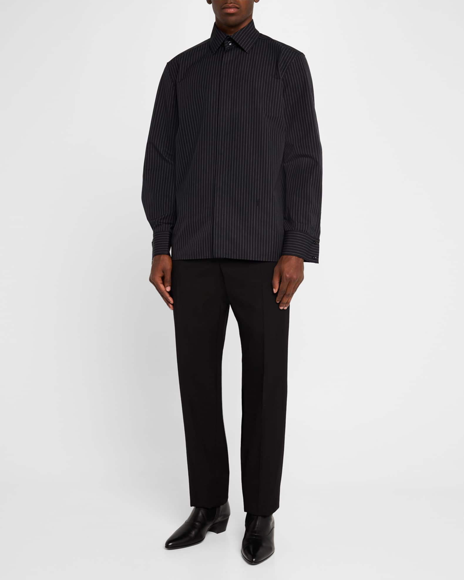Men's Striped Poplin Dress Shirt 1
