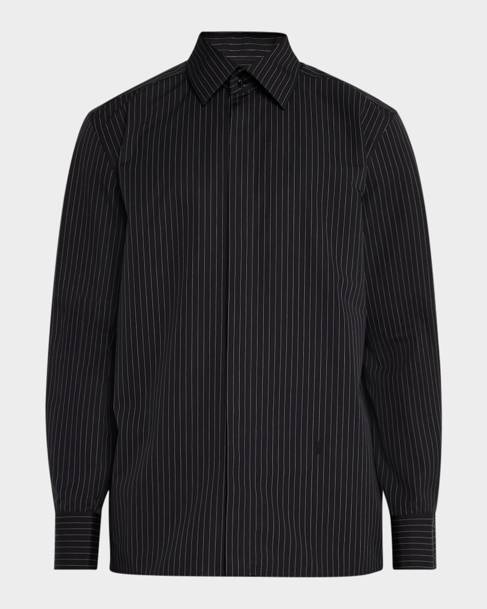 Men's Striped Poplin Dress Shirt 0