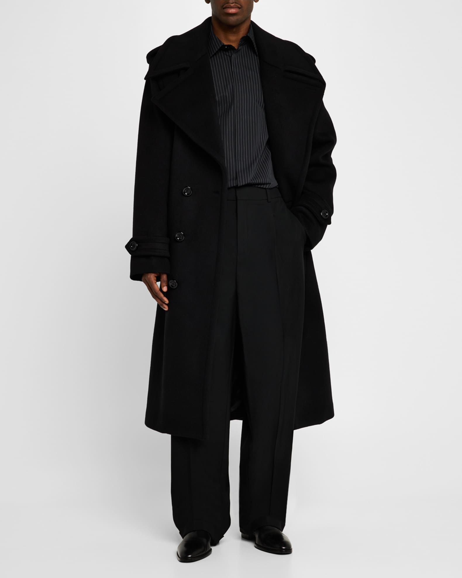 【送料&関税込】Saint Laurent Double-breasted Long-sleeved J long coat in wool | Saint Laurent | YSL JP