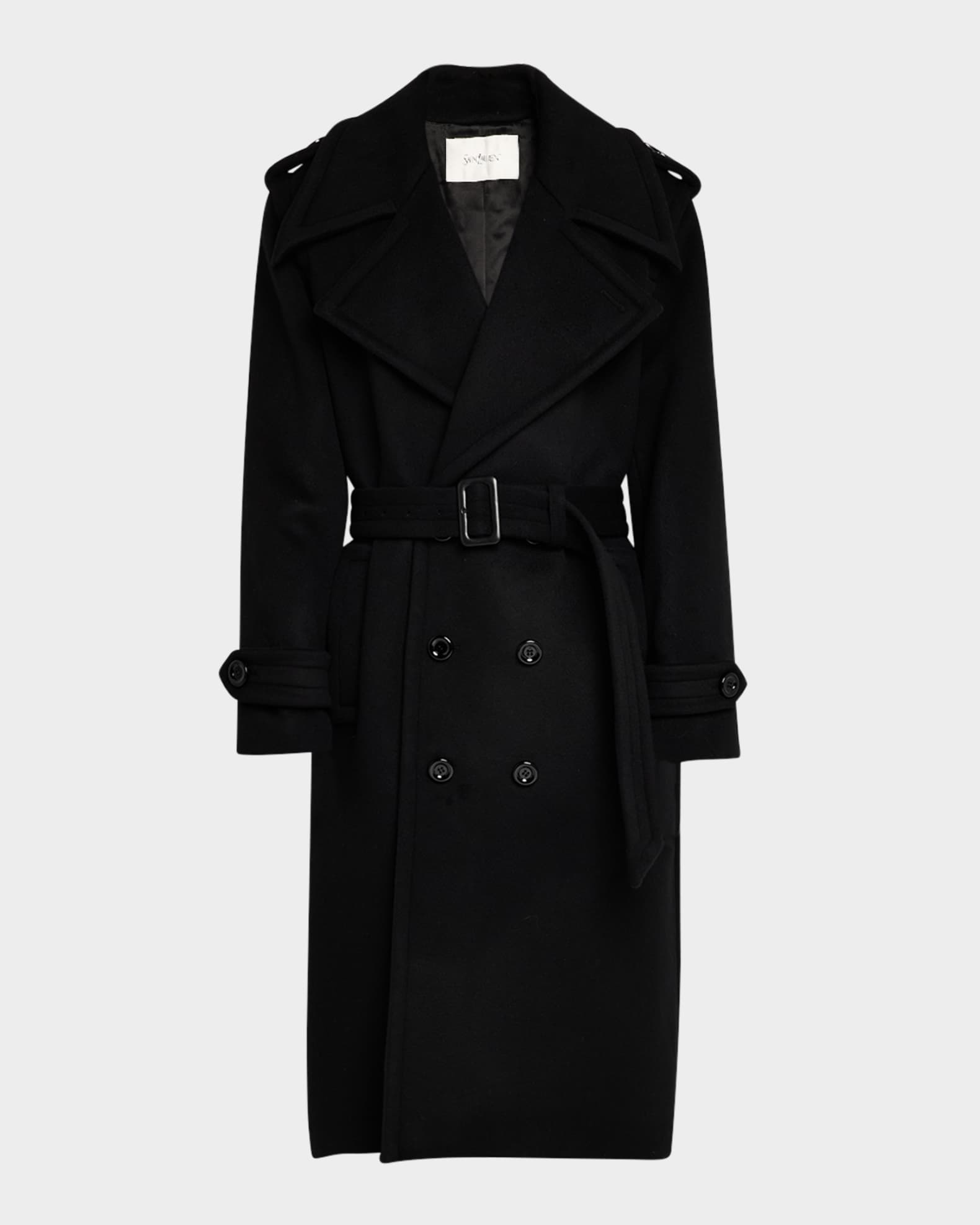 【関税＆送料込み】Saint Laurent Long Coat In Prince Of Wal long coat in prince of wales wool | Saint Laurent | YSL EN