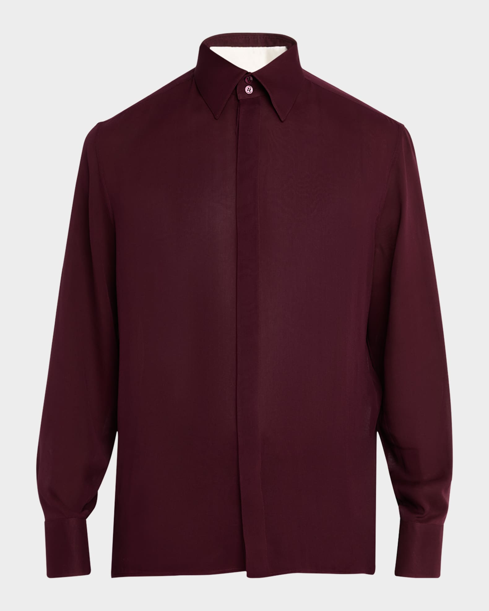 Men's Sheer Crepe Button-Down Shirt 0