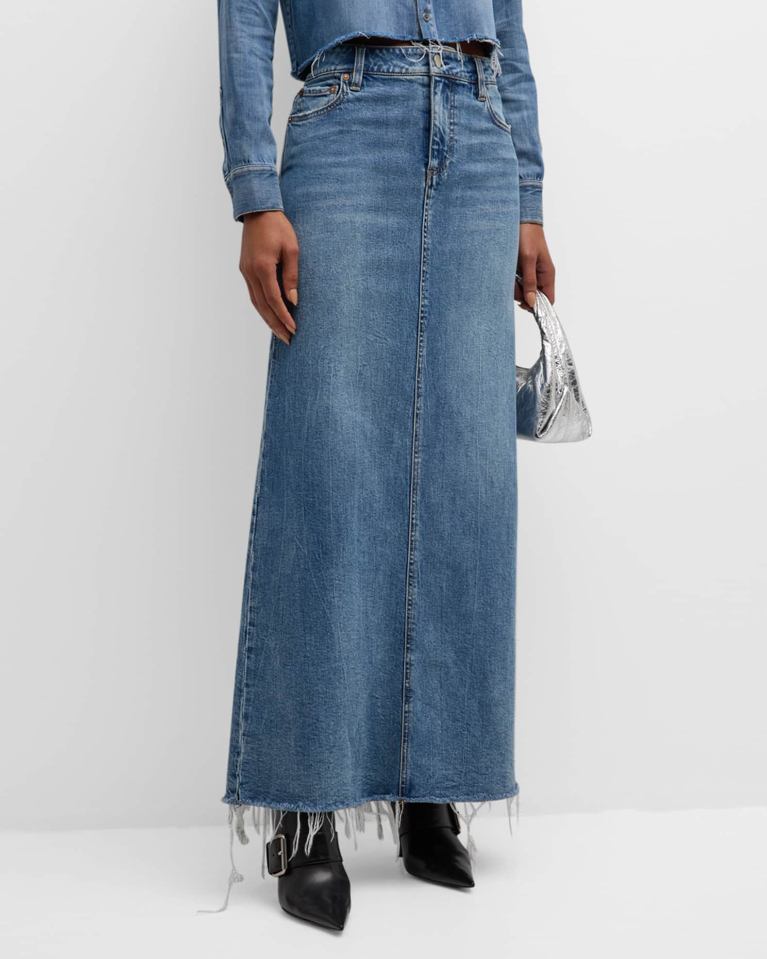 Maxi denim skirts 8x10 deals