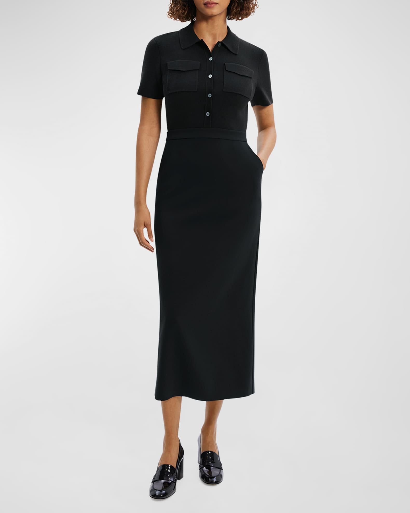 Admiral Crepe Short-Sleeve Utility Midi Dress 1