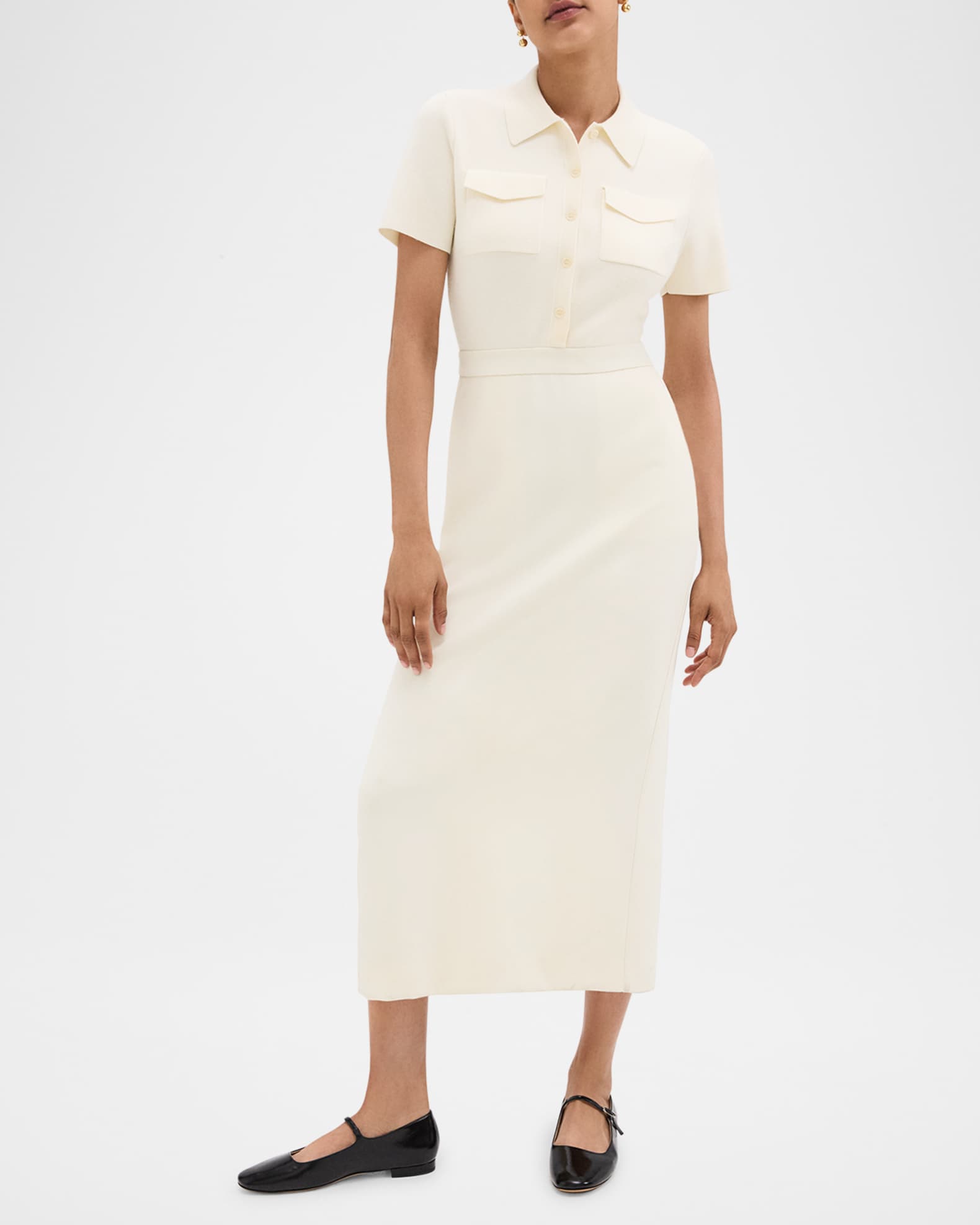 Admiral Crepe Short-Sleeve Utility Midi Dress 1