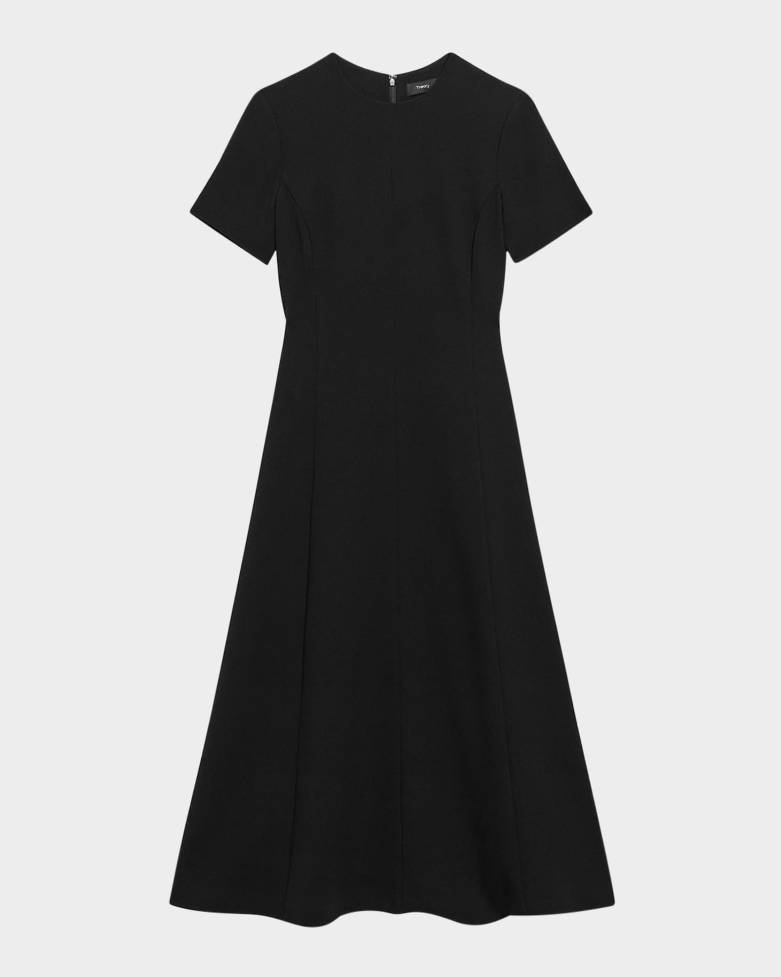 theory 定番Admiral Crepe Flared Dress Theory Admiral Crepe Flared Short-Sleeve Midi Dress | Neiman