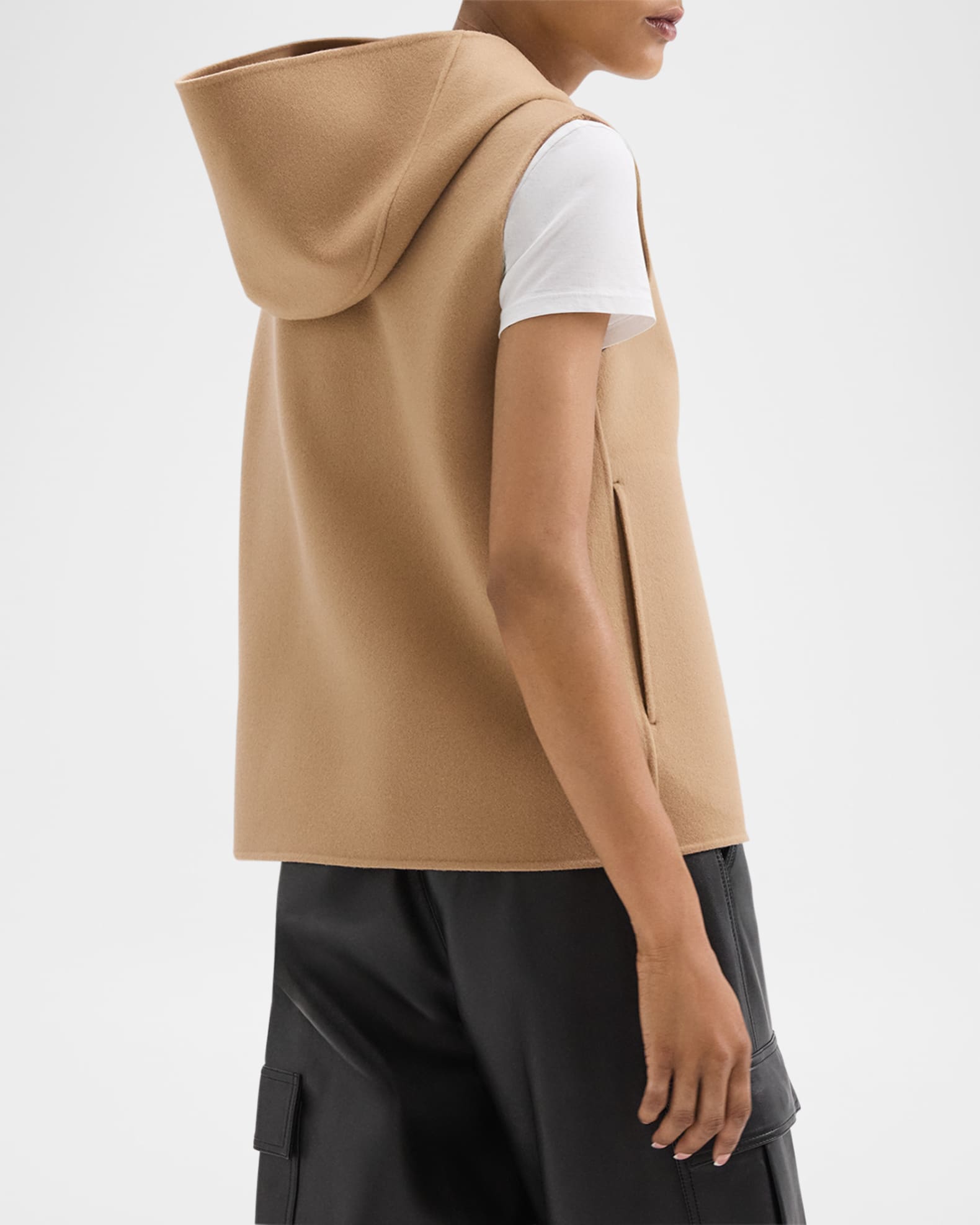New Divide Wool Hooded Vest | Neiman Marcus
