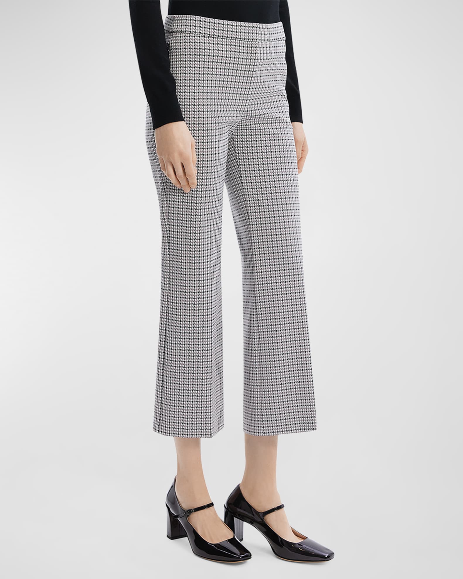 Theory Houndstooth Kick Flare Pants Neiman Marcus