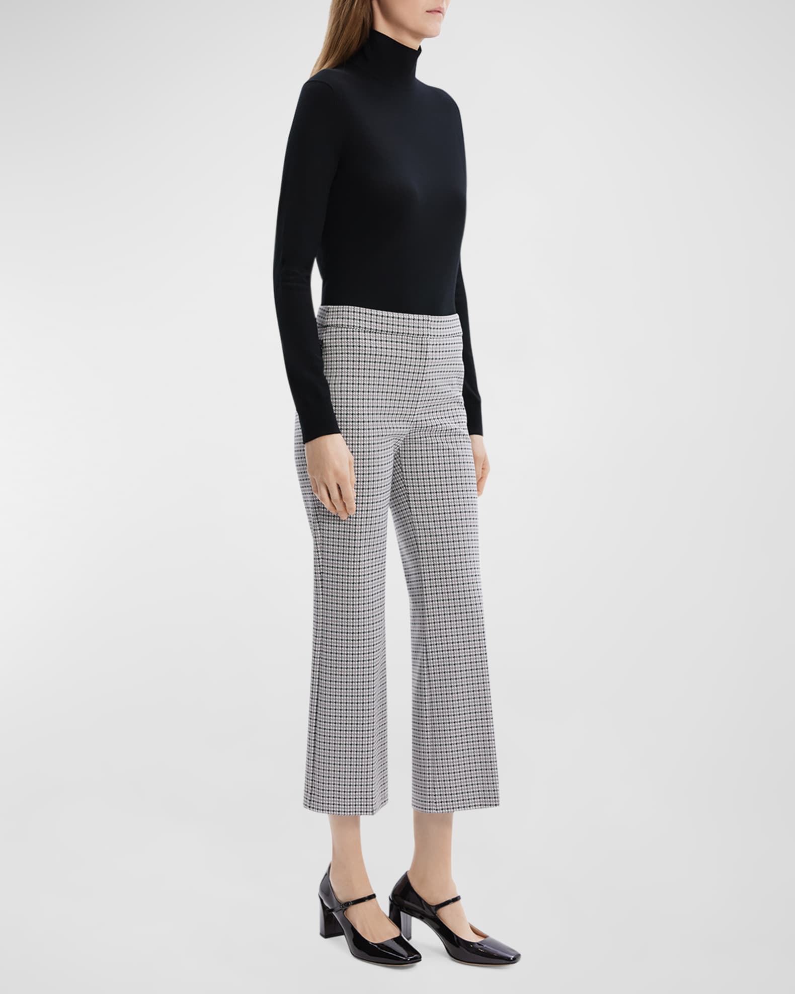 Theory Houndstooth Crop Pants Cinder Multi