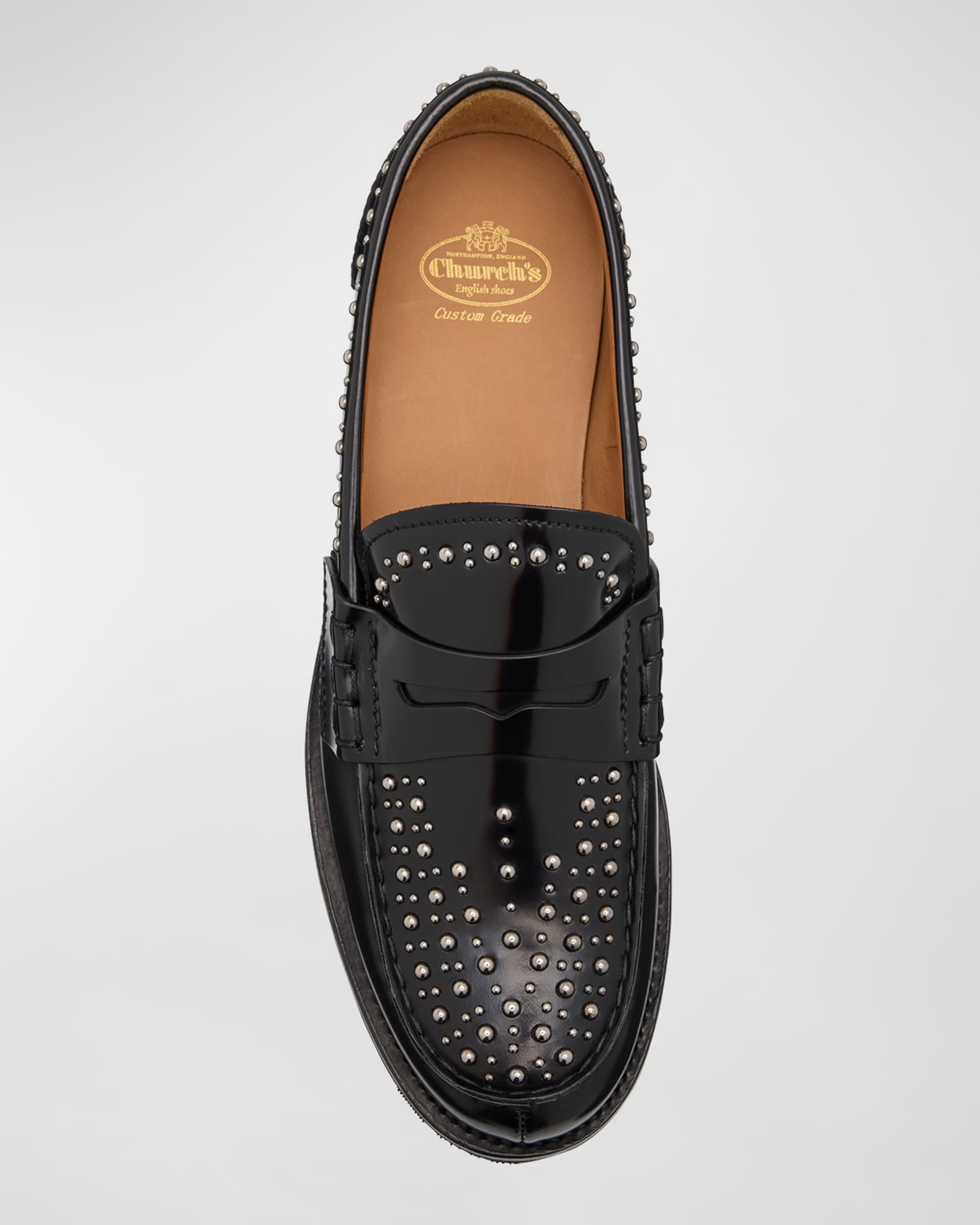 Church's Pembrey Studded Leather Penny Loafers | Neiman Marcus