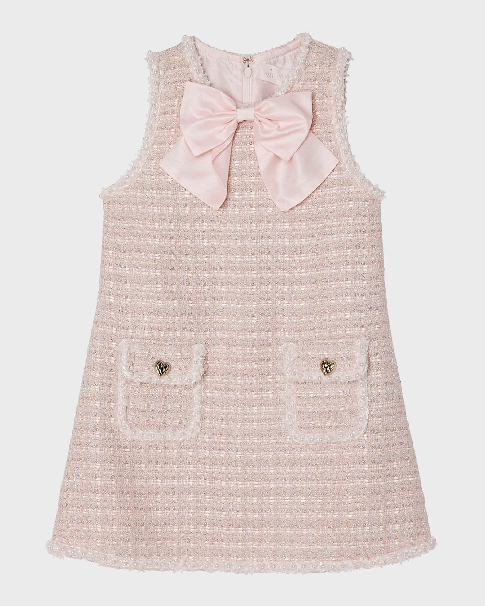 Girl's Aubazine Tweed Embellished Dress 0