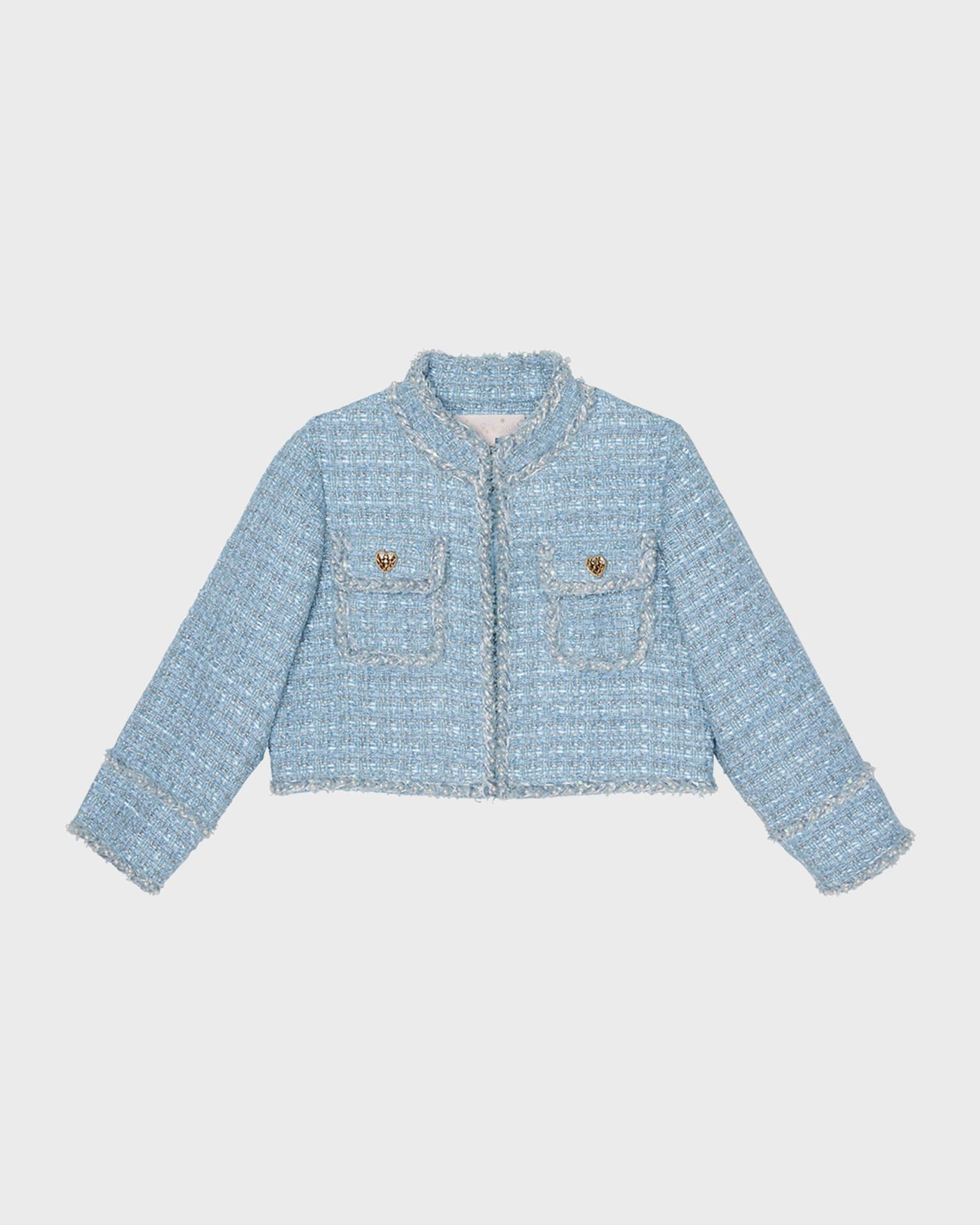 Girl's Aubazine Tweed Embellished Jacket 0