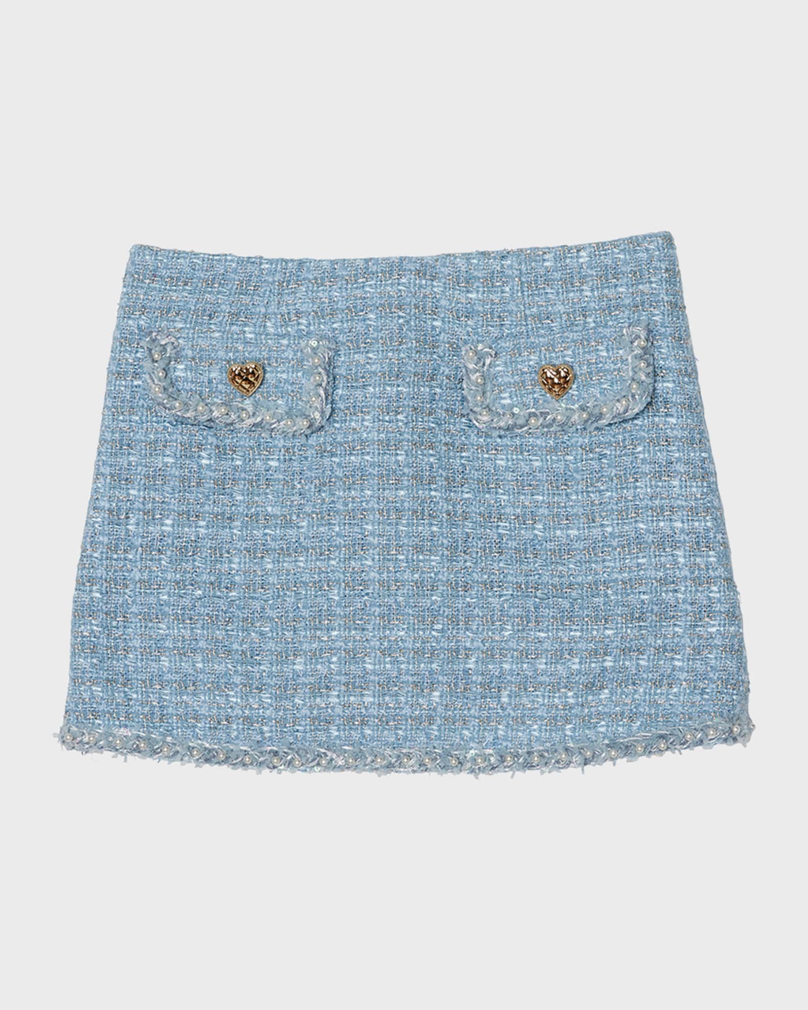 Girl's Aubazine Tweed Embellished Skirt 0