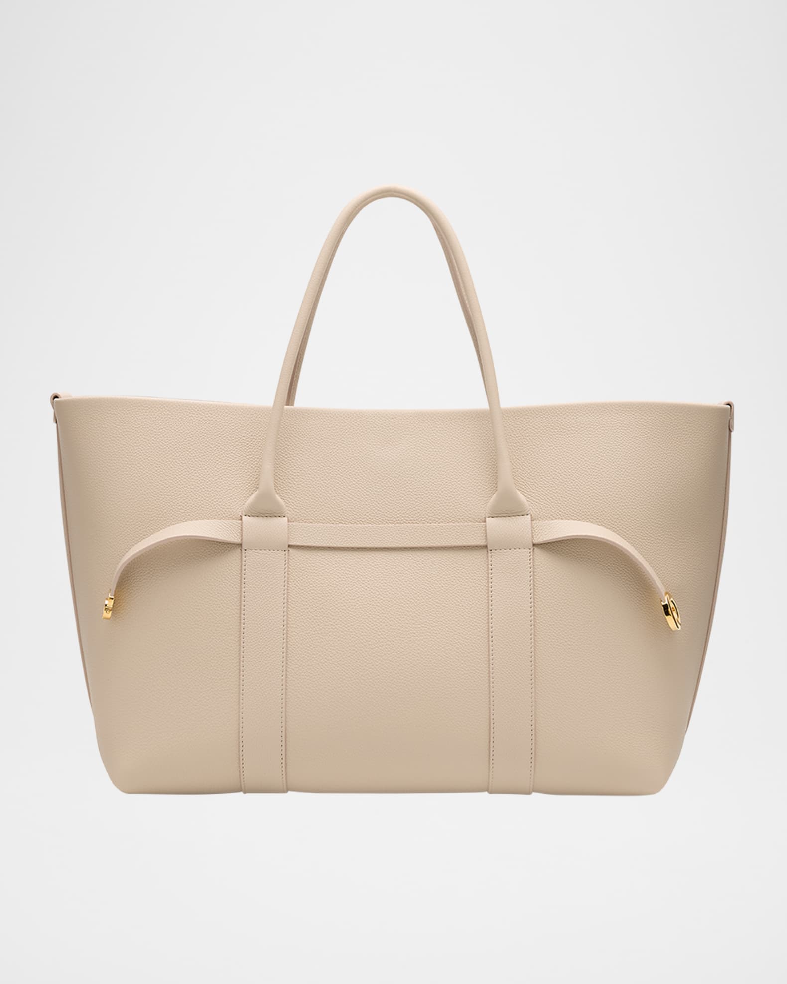 Ghiera Grained Leather & Cashmere Tote Back 0