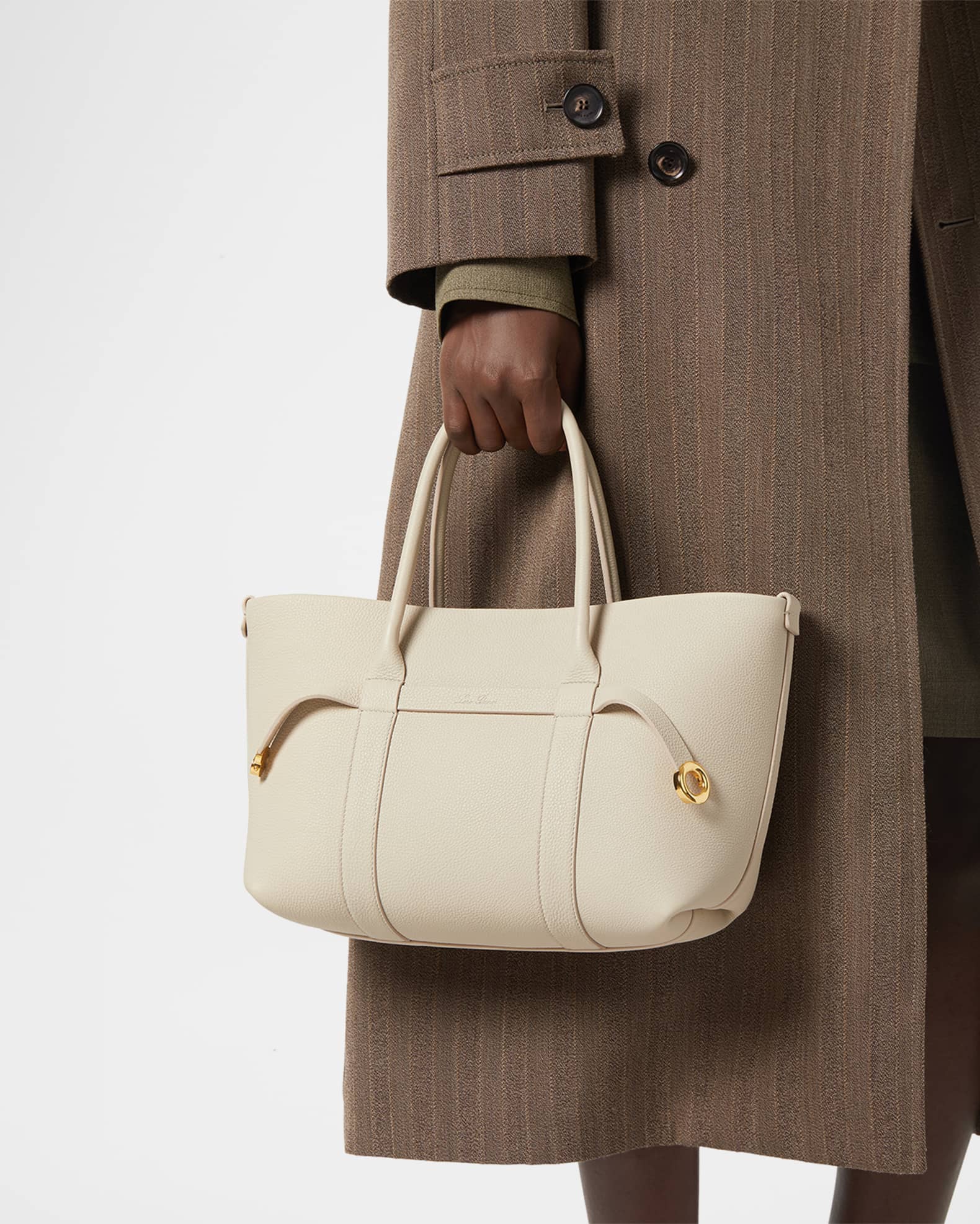 Ghiera Small Leather Shopper Tote Bag 1