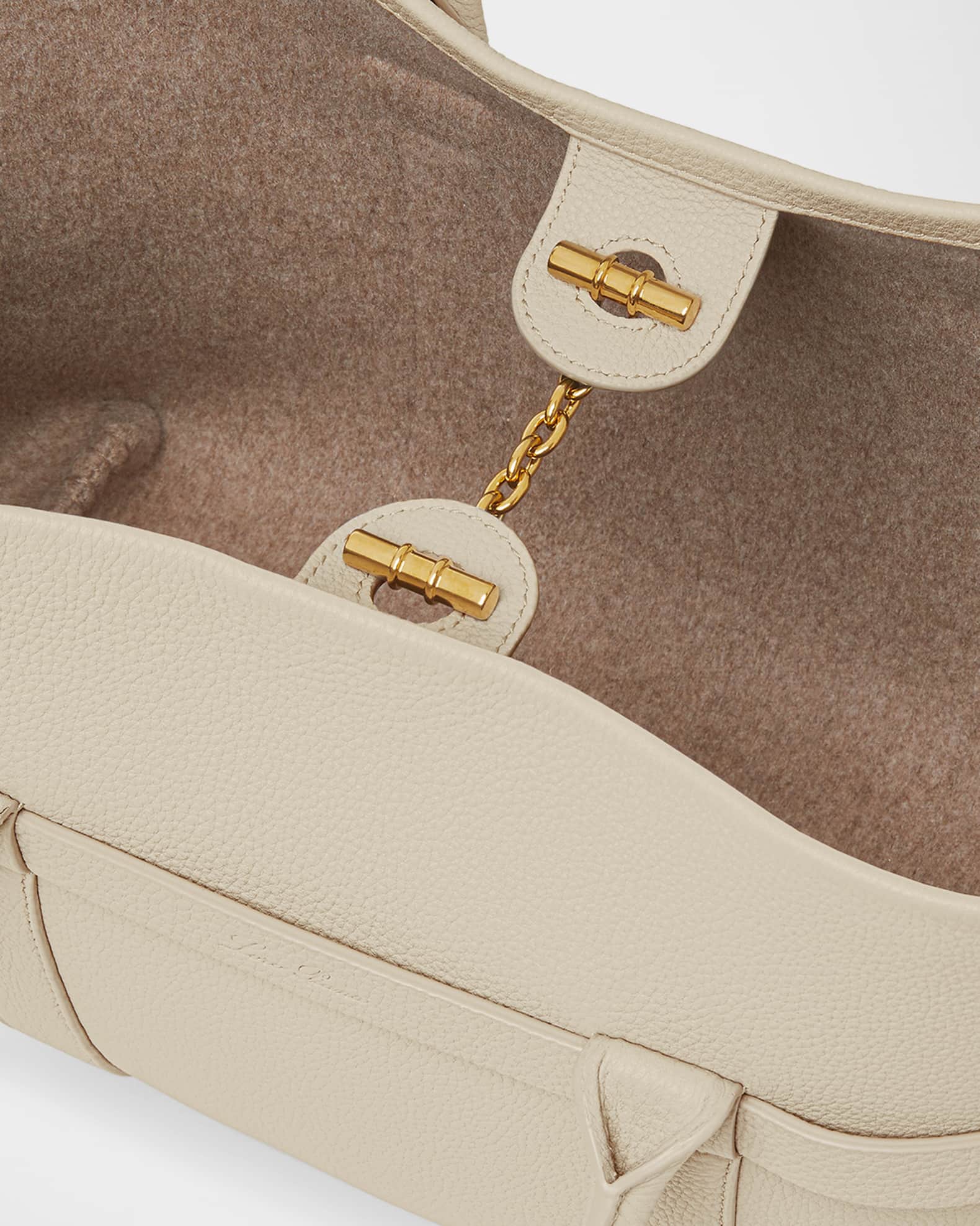 Loro Piana Ghiera Small Leather Shopper Tote Bag | Neiman Marcus