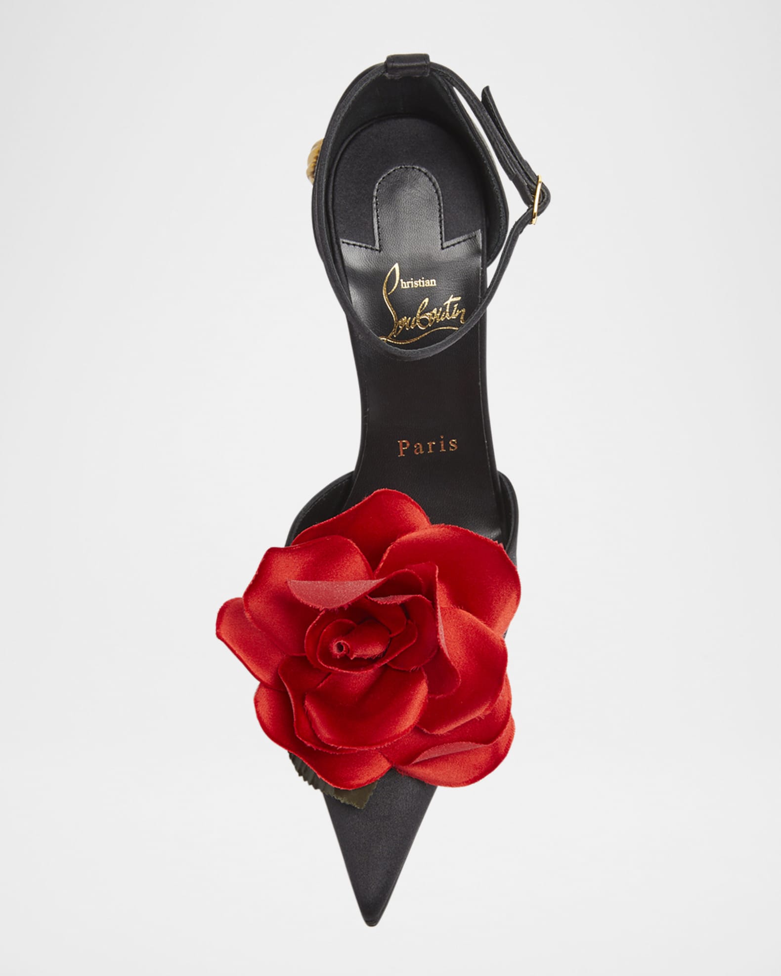 Christian Louboutin 100mm Bellarose Silk Ankle-Strap Pumps