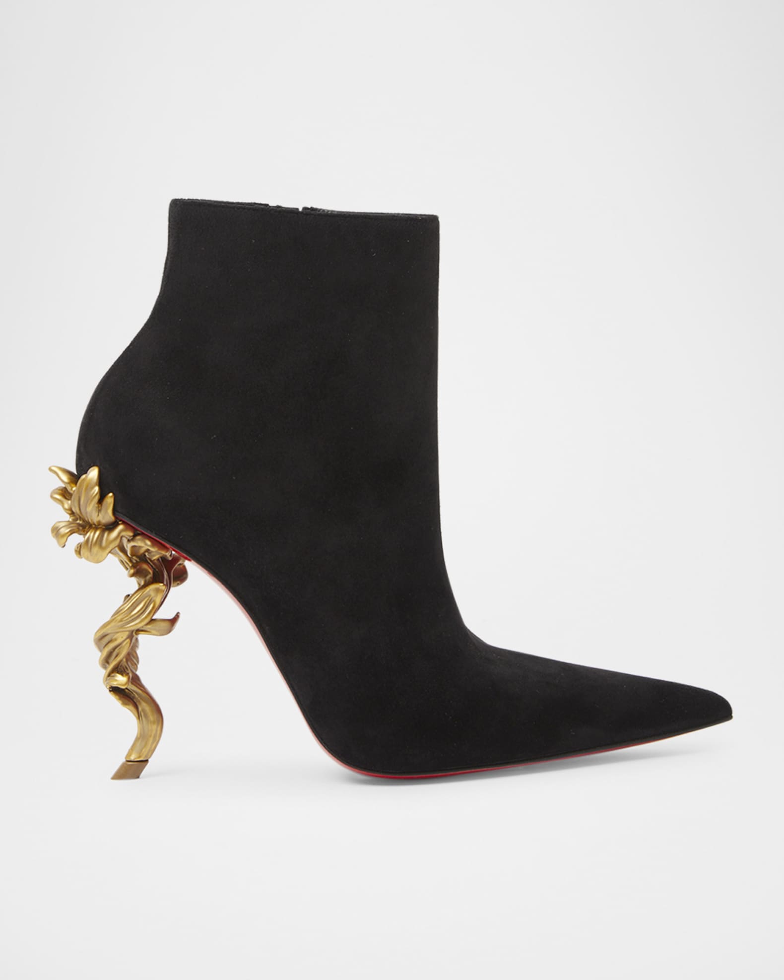 Belle Suede Red Sole Ankle Booties 0