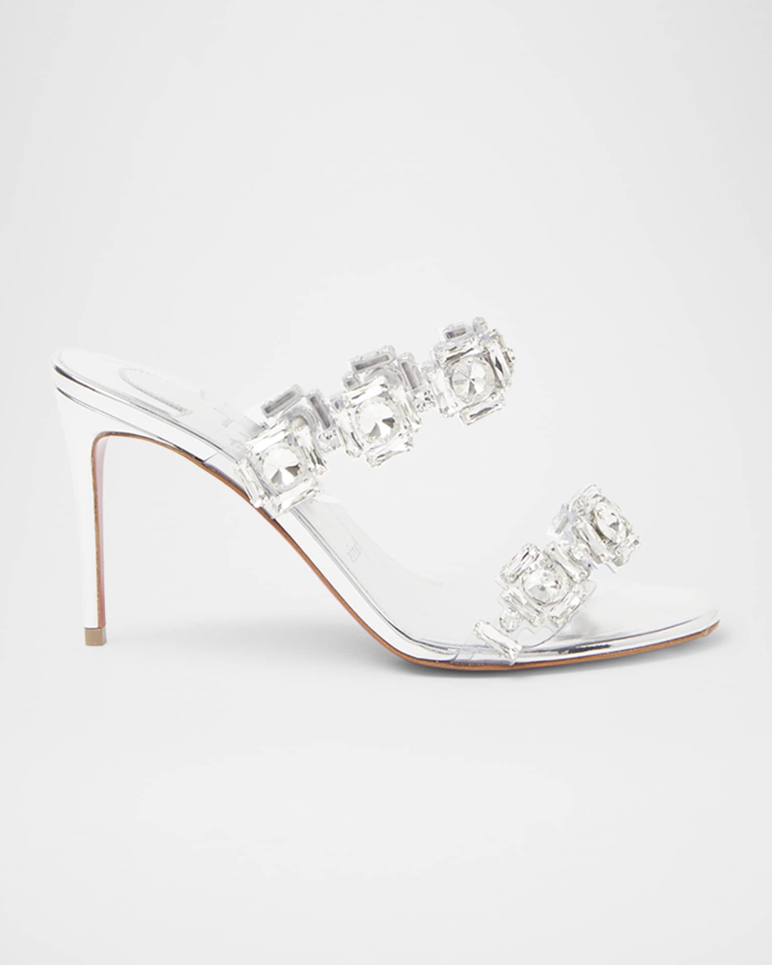 Red bottom clear heels hot sale