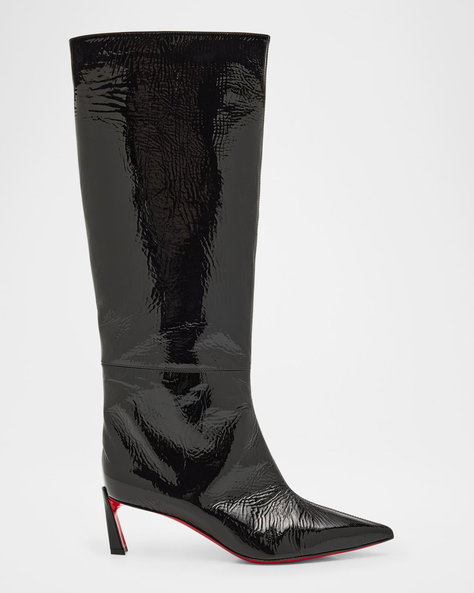 Christian Louboutin Women s Condorocombo Botta Patent Leather 55mm Boots Black Size 7.5