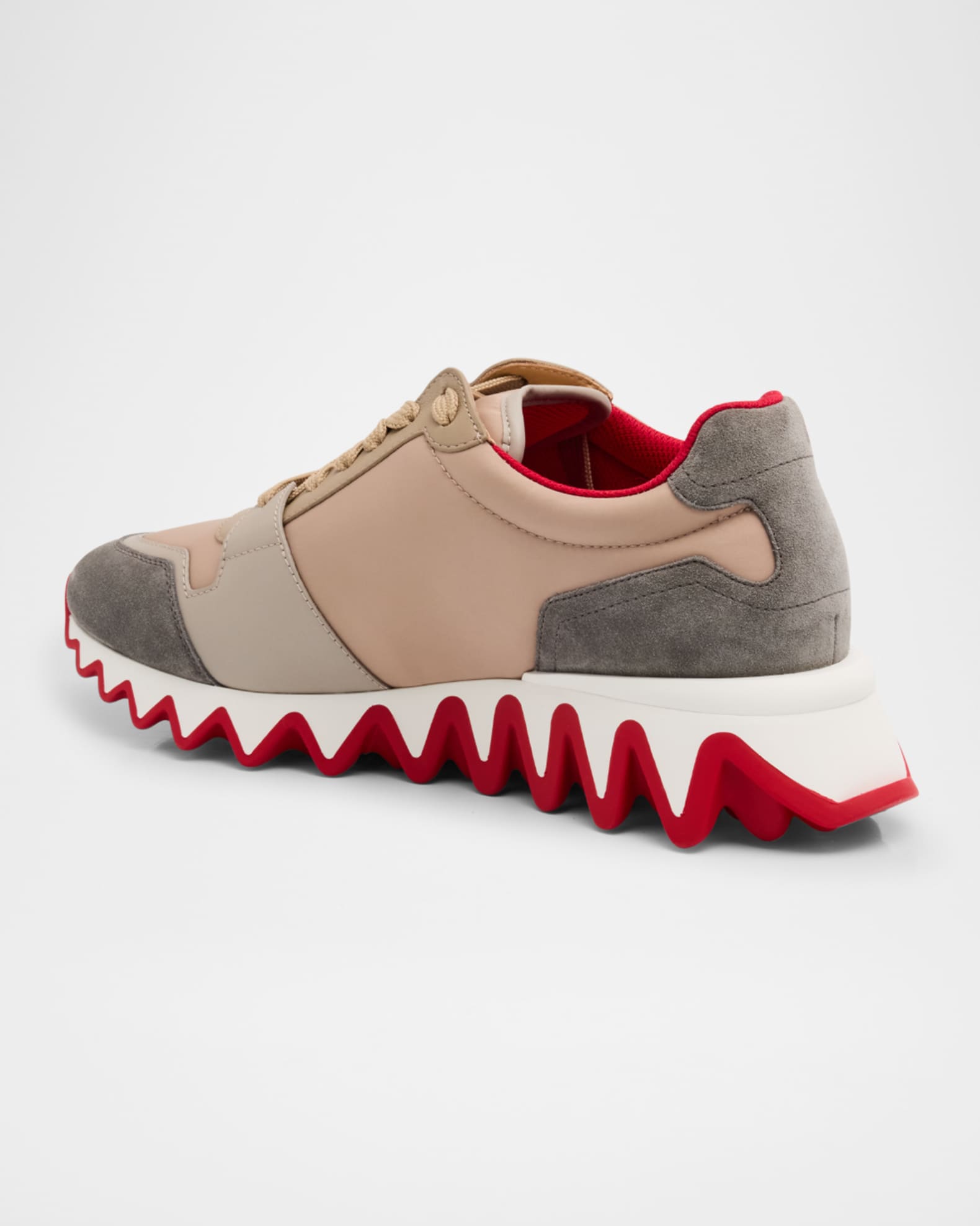 【Christian Louboutin】 Nastrosharkレザーアンドキャンバスス Christian Louboutin Nastroshark Donna Canvas Runner Sneakers