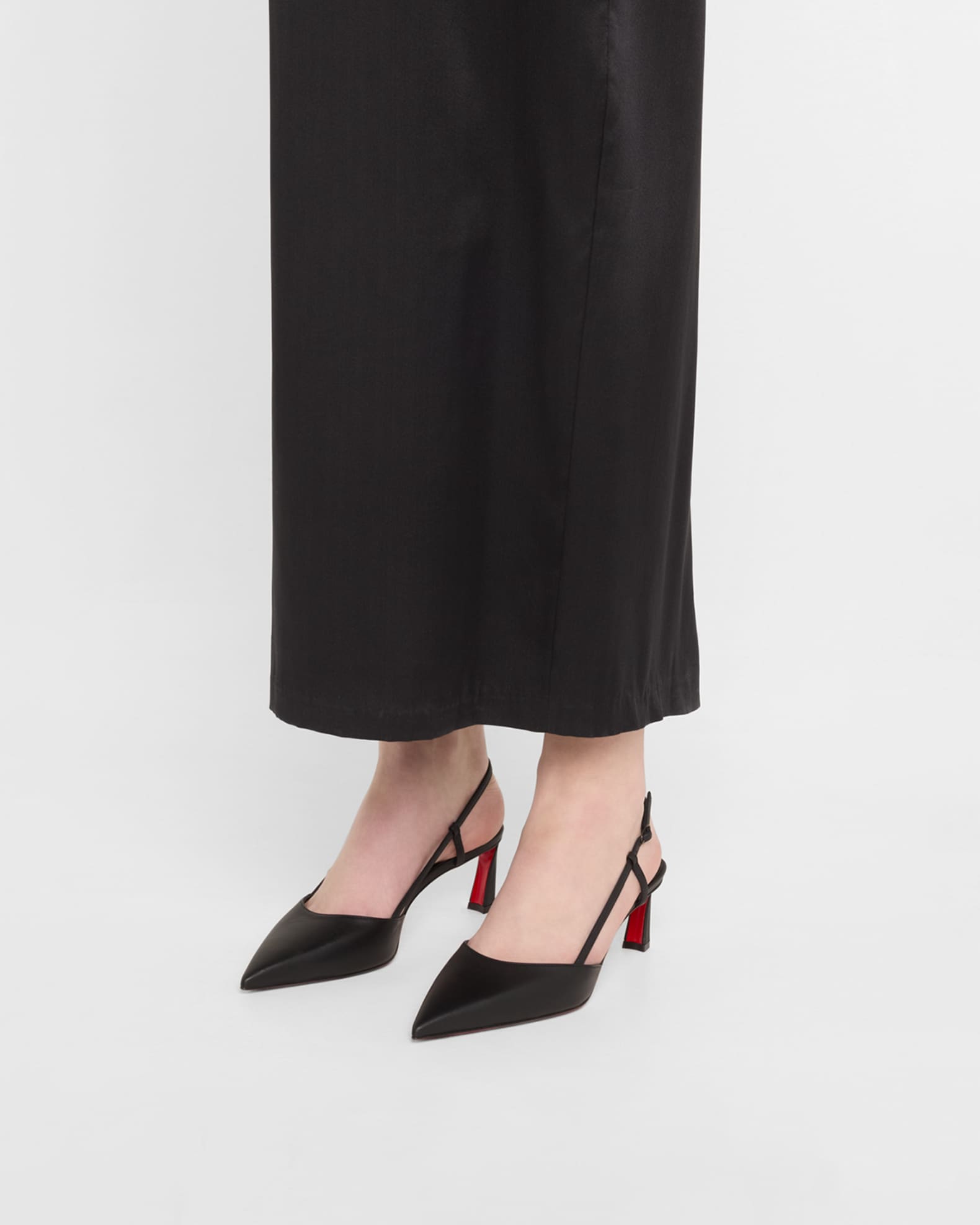 Condoroline Leather Red Sole Slingback Pumps 1