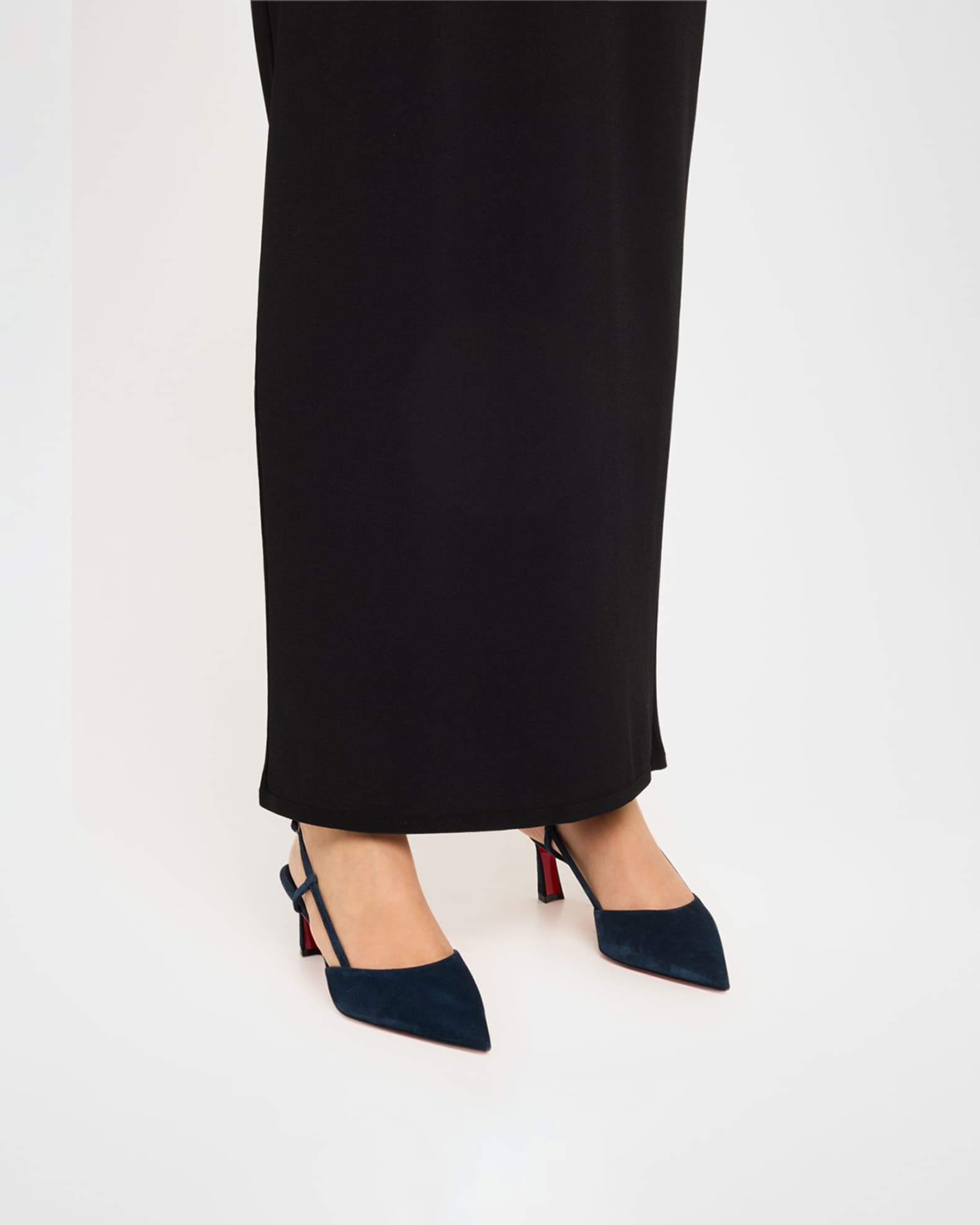 Condoroline Suede Red Sole Slingback Pumps 1