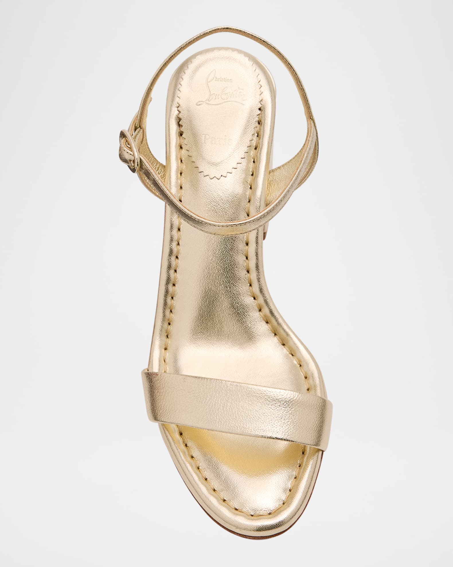 Christian Louboutin Miss Jane Metallic Red Sole Ankle-Strap