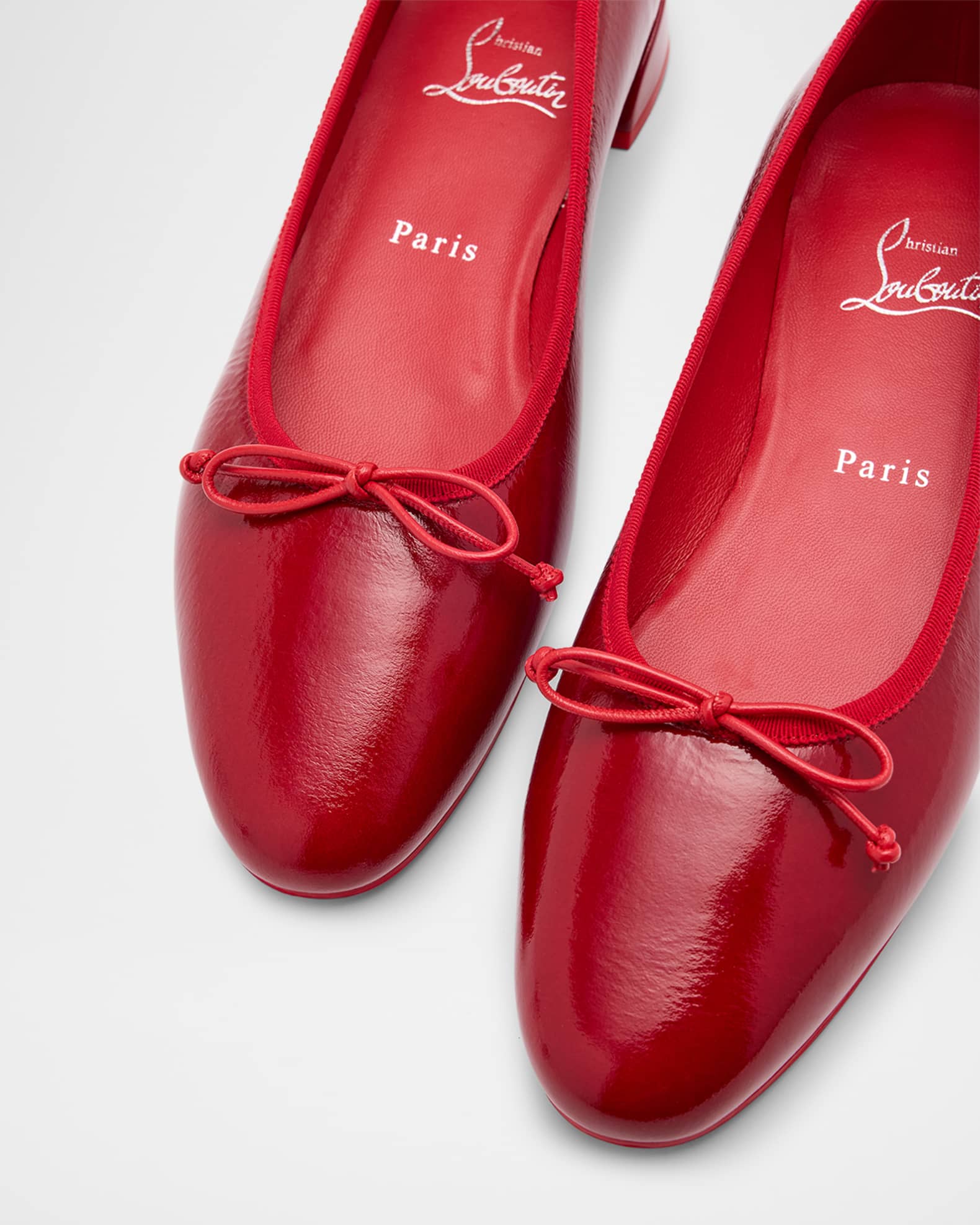 Red bottom ballet flats top
