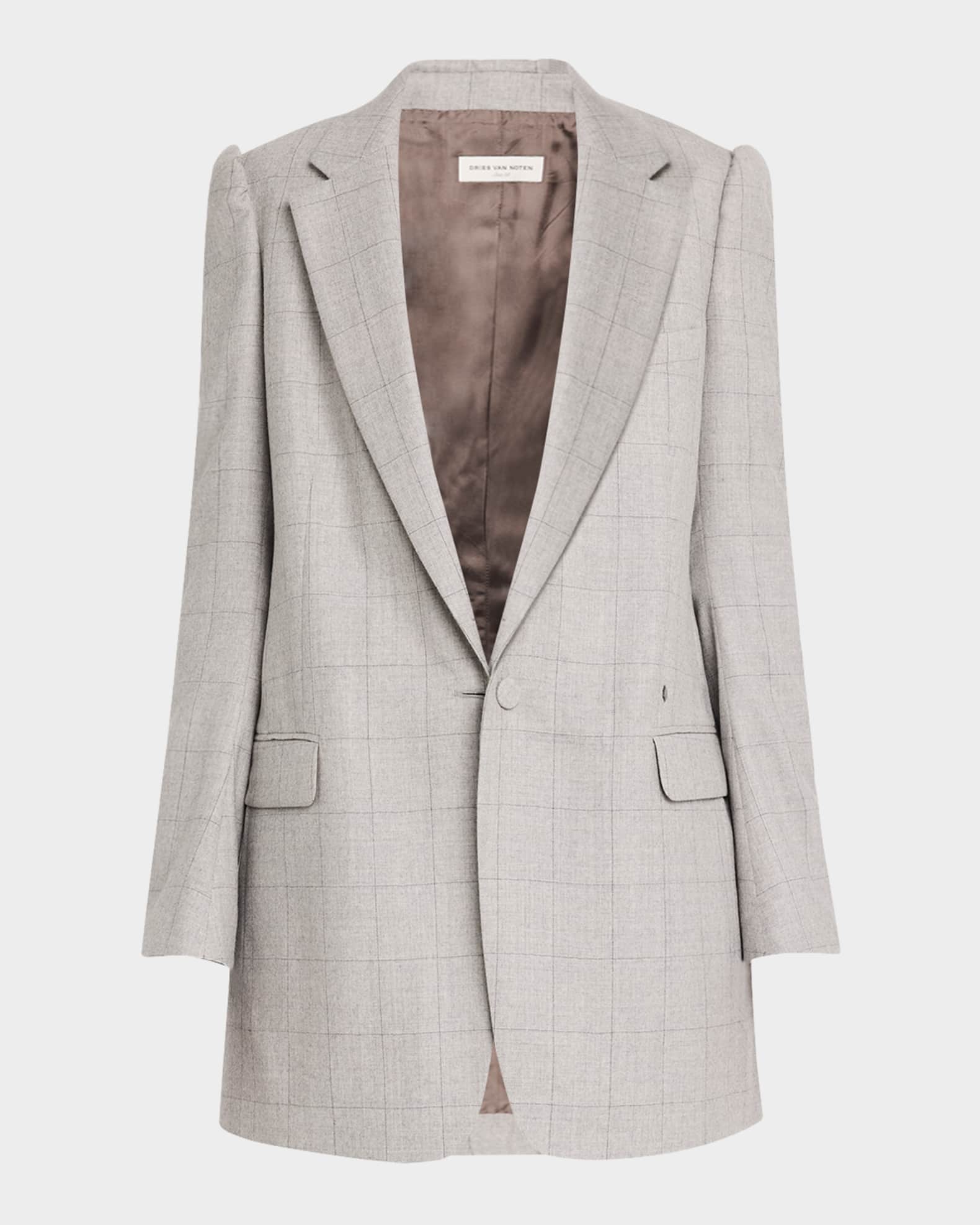 Benza Check Single-Breasted Jacket
