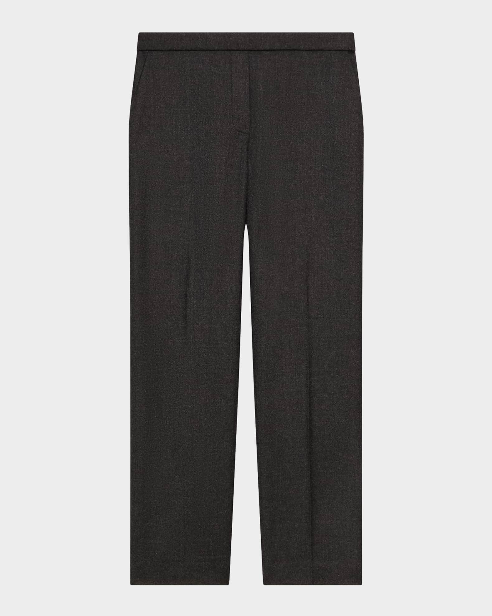 Treeca Virgin Wool Flannel Cropped Pull-On Pants 0