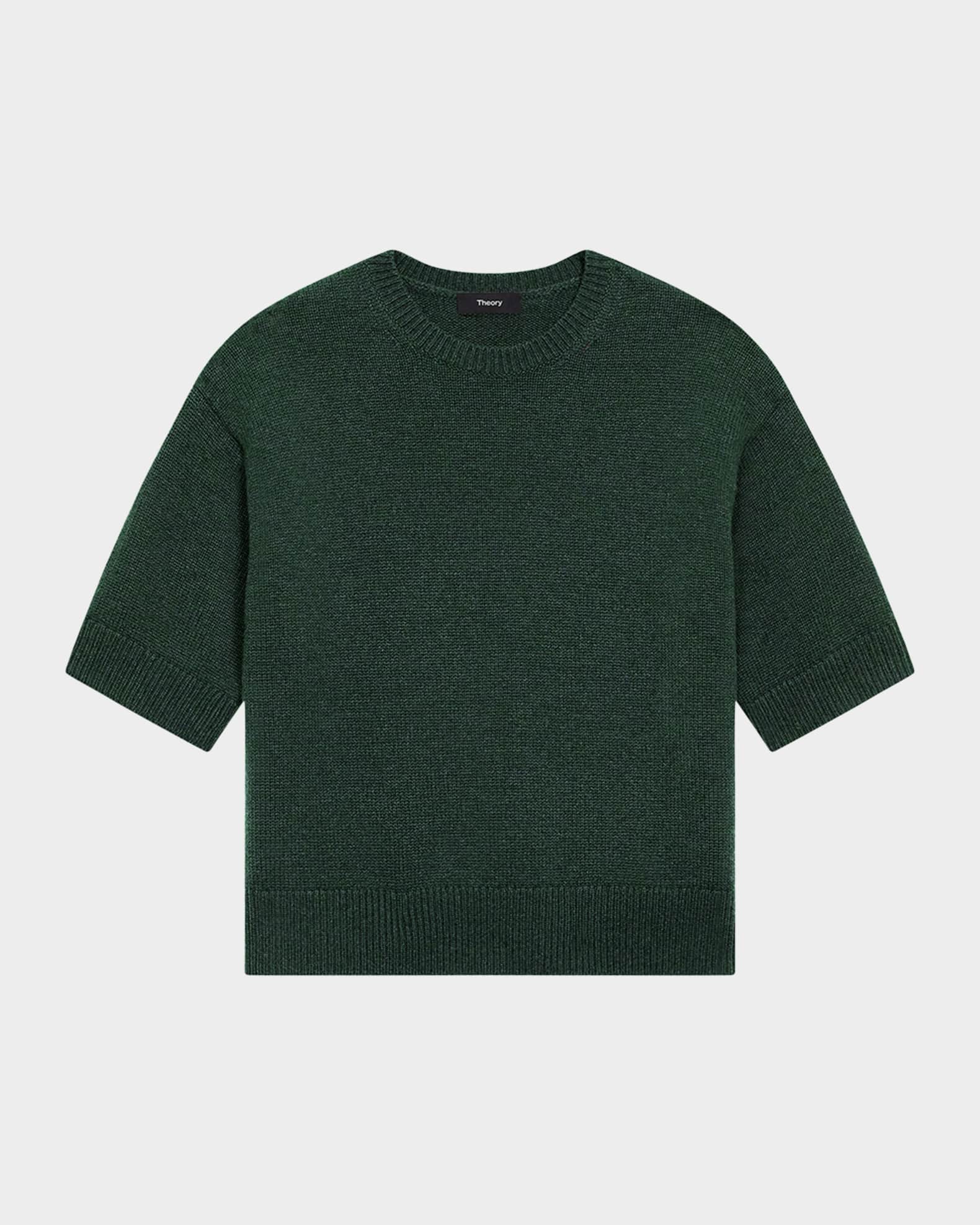 Theory Cashmere Cropped Short-Sleeve T-Shirt | Neiman Marcus