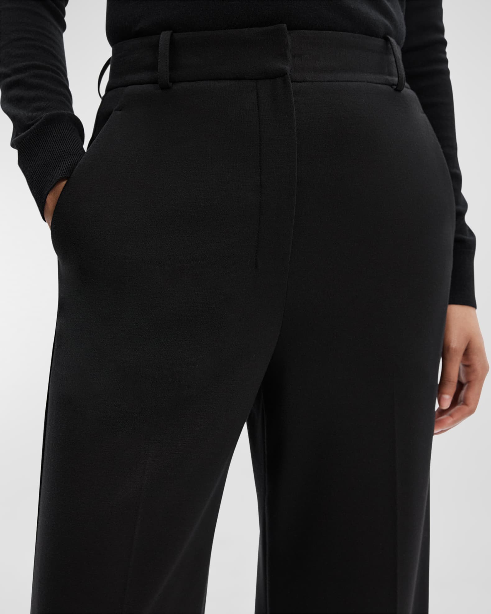 High-Waist Double-Knit Trousers