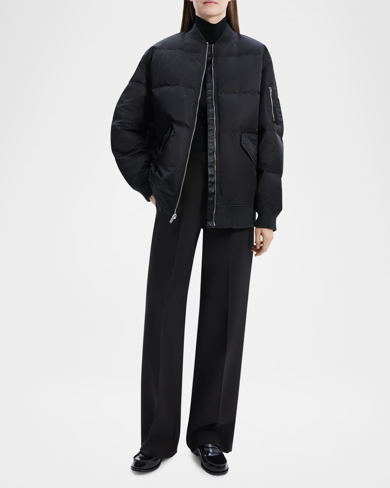 Theory Oversized Down Flight Jacket Neiman Marcus