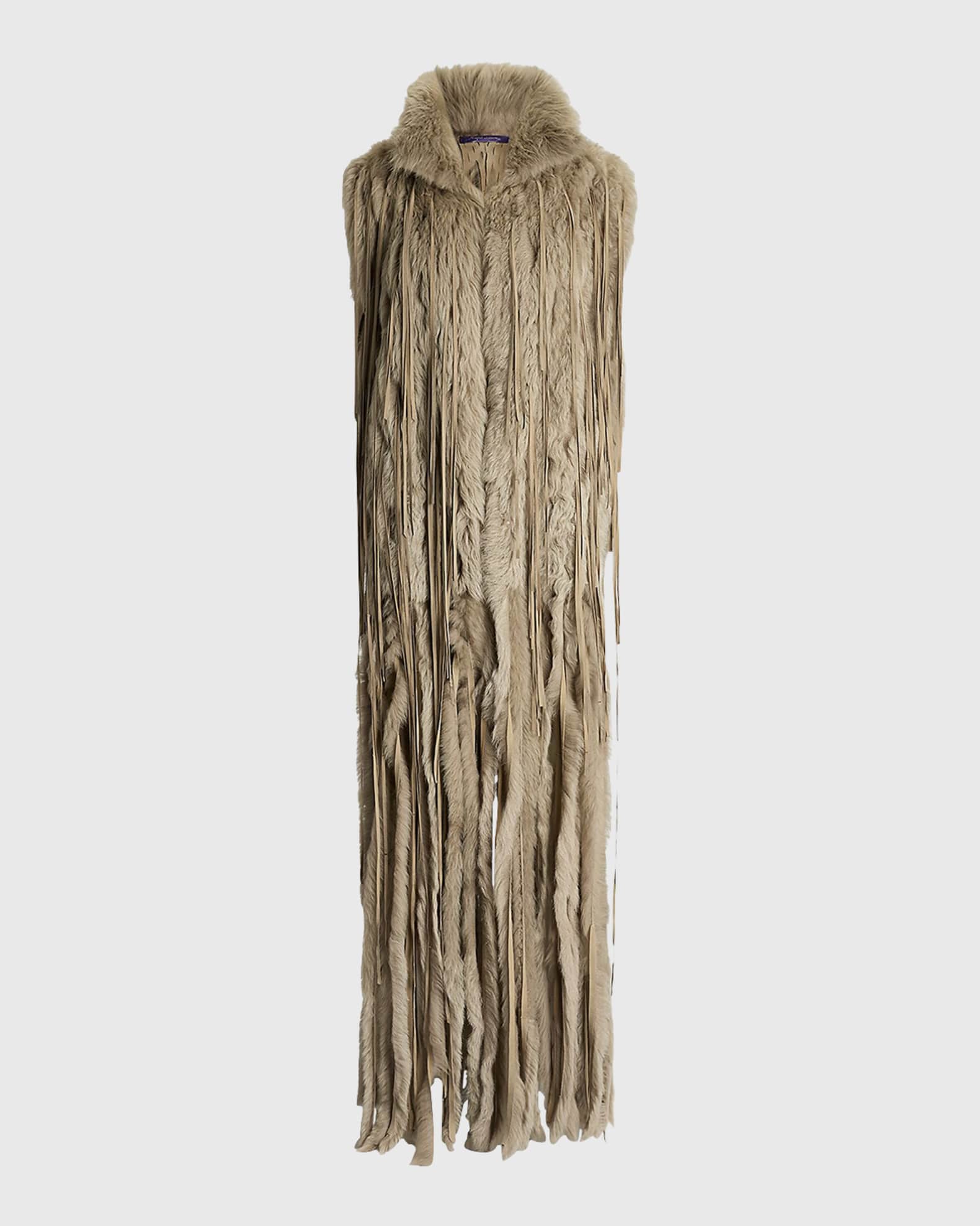 Ralph Lauren Collection Jaquelin Fringe Trim Shearling Vest Neiman Marcus