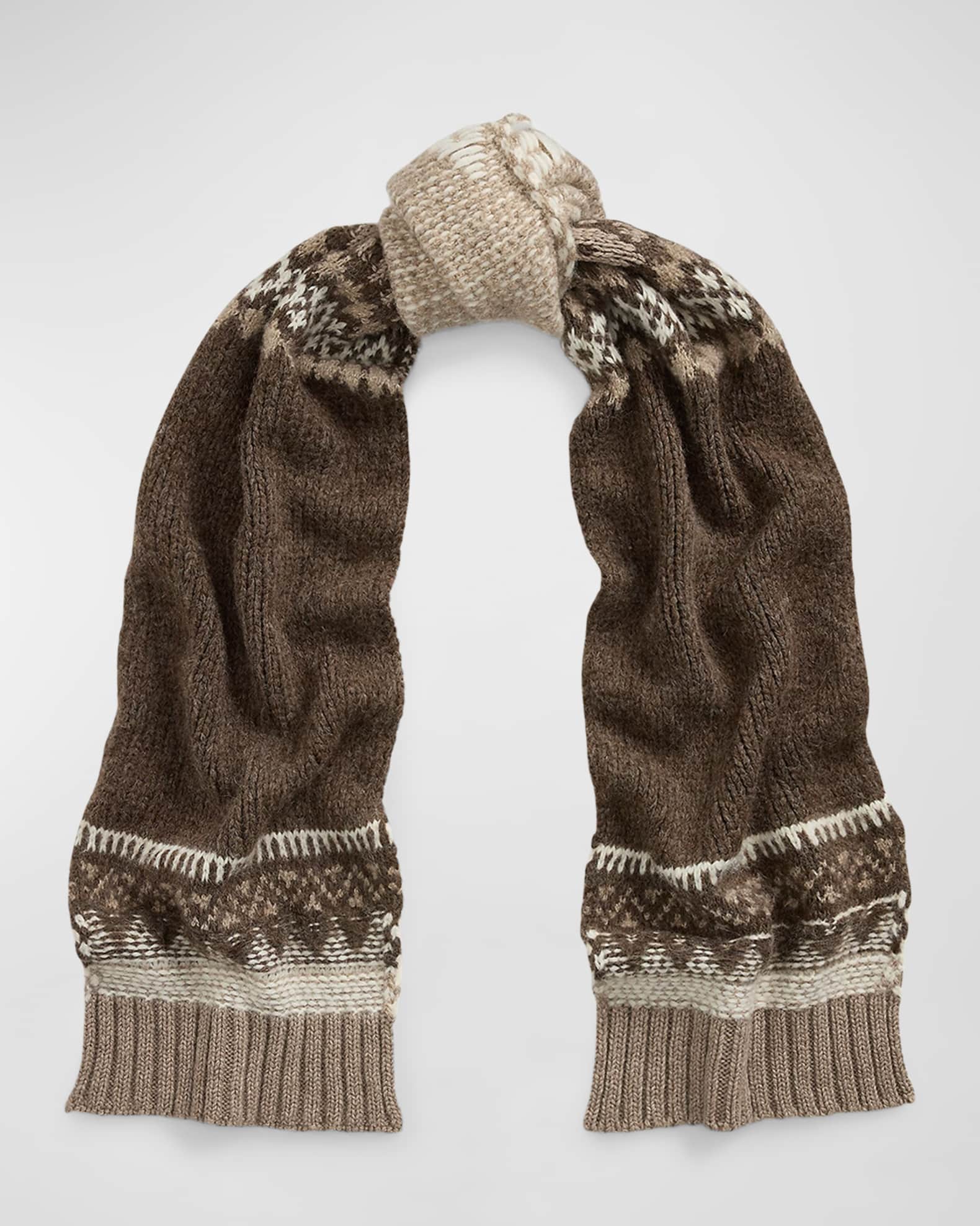 Ralph Lauren Collection Jacquard Knit Cashmere Blend Scarf Neiman Marcus
