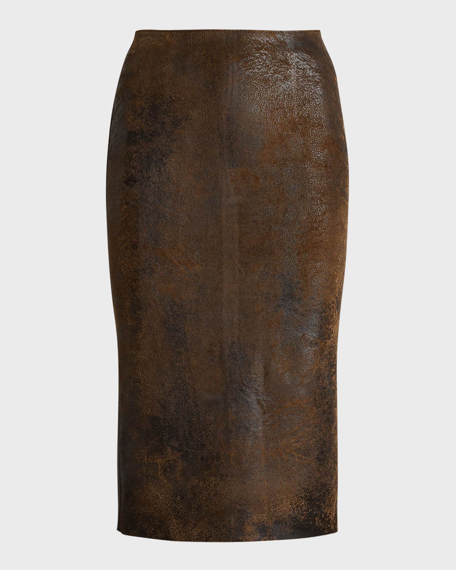 Leather skirt ralph lauren hotsell