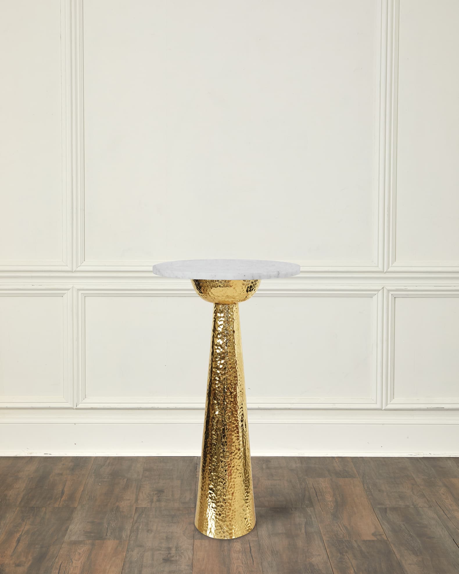 Cynthia Hammered Brass Side Table 0