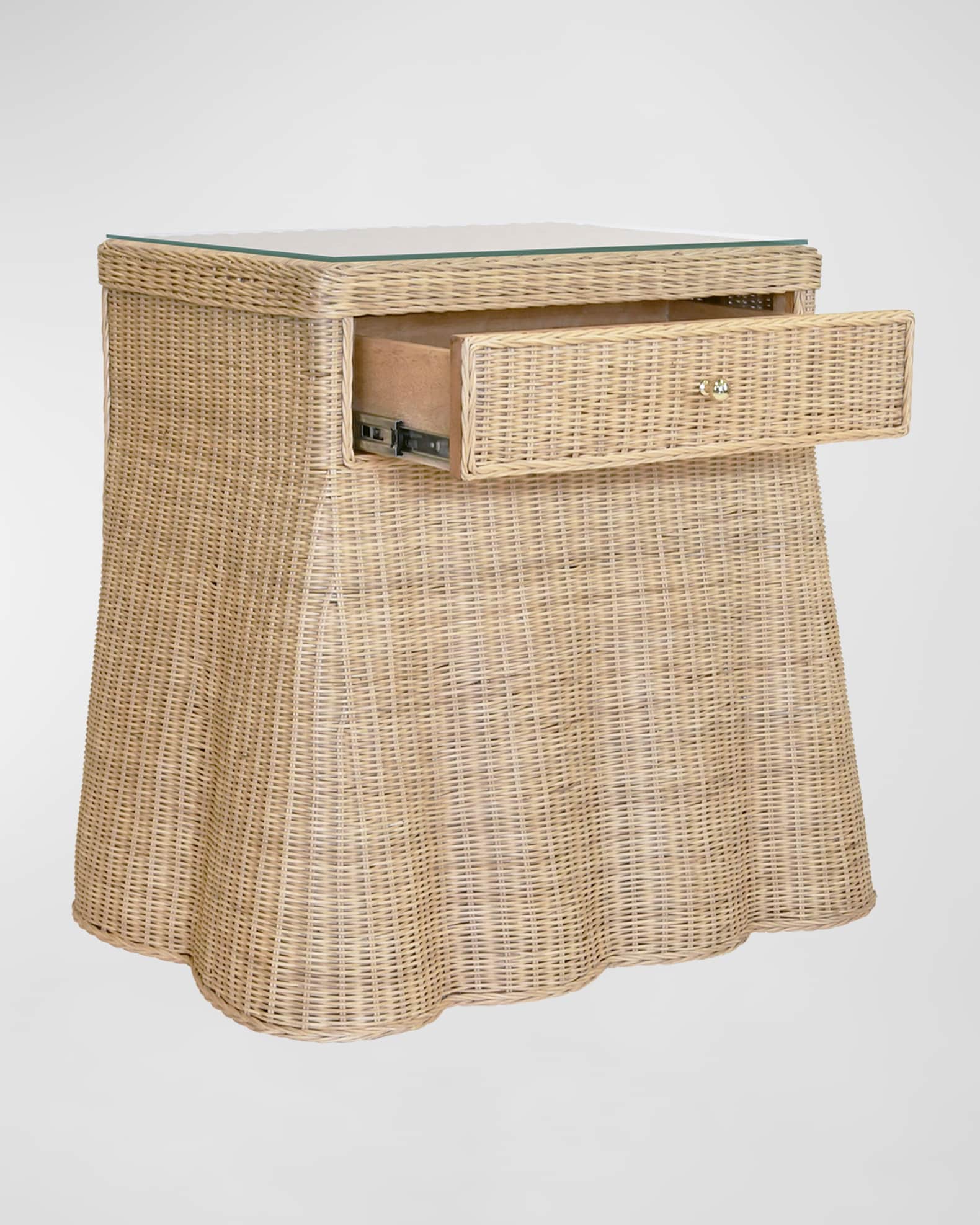 Worlds Away Giselle Rattan Side Table | Neiman Marcus