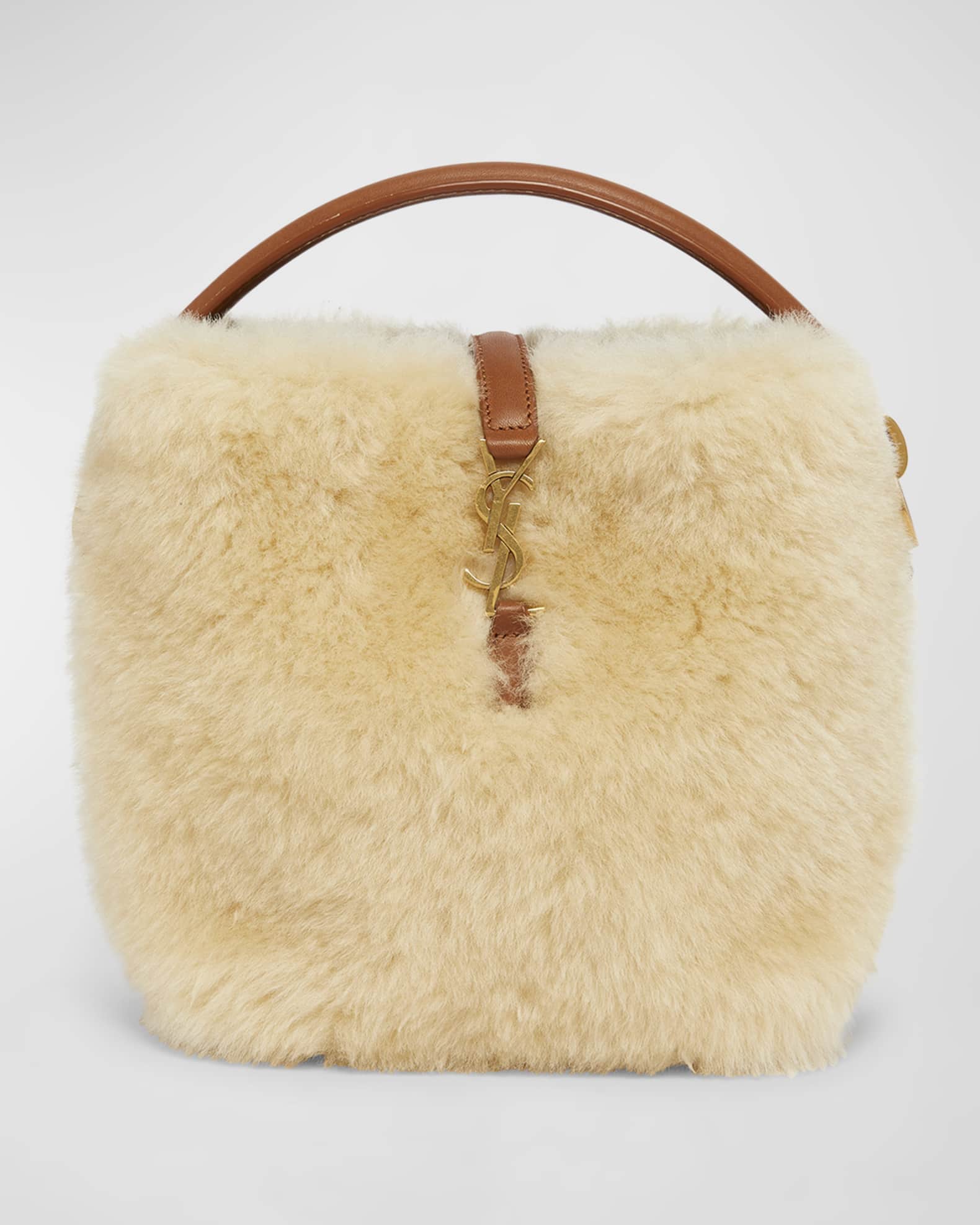 Shearling bucket bag shop