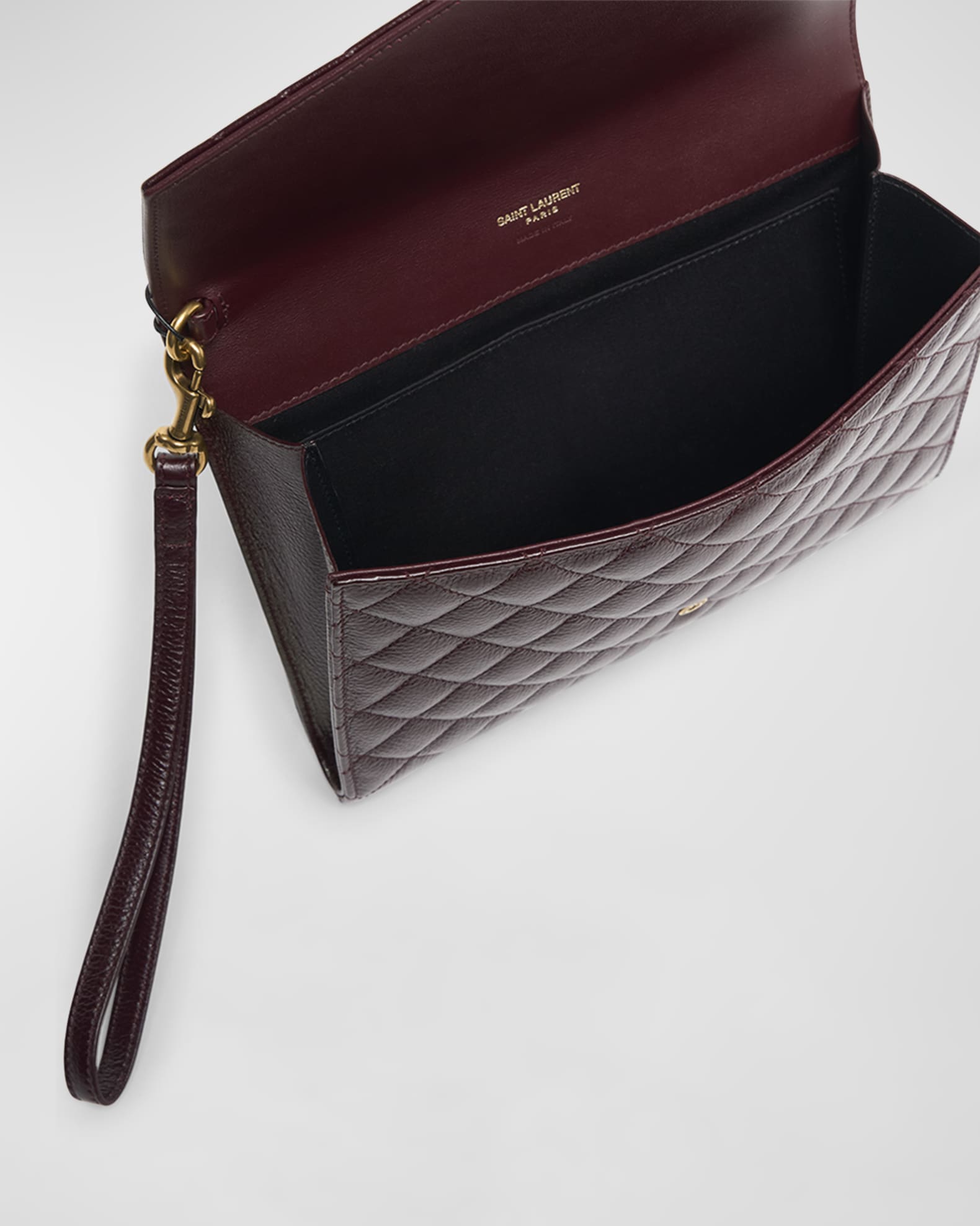 Saint Laurent YSL Envelope Flap Pouch in Quilted Leather Neiman Marcus