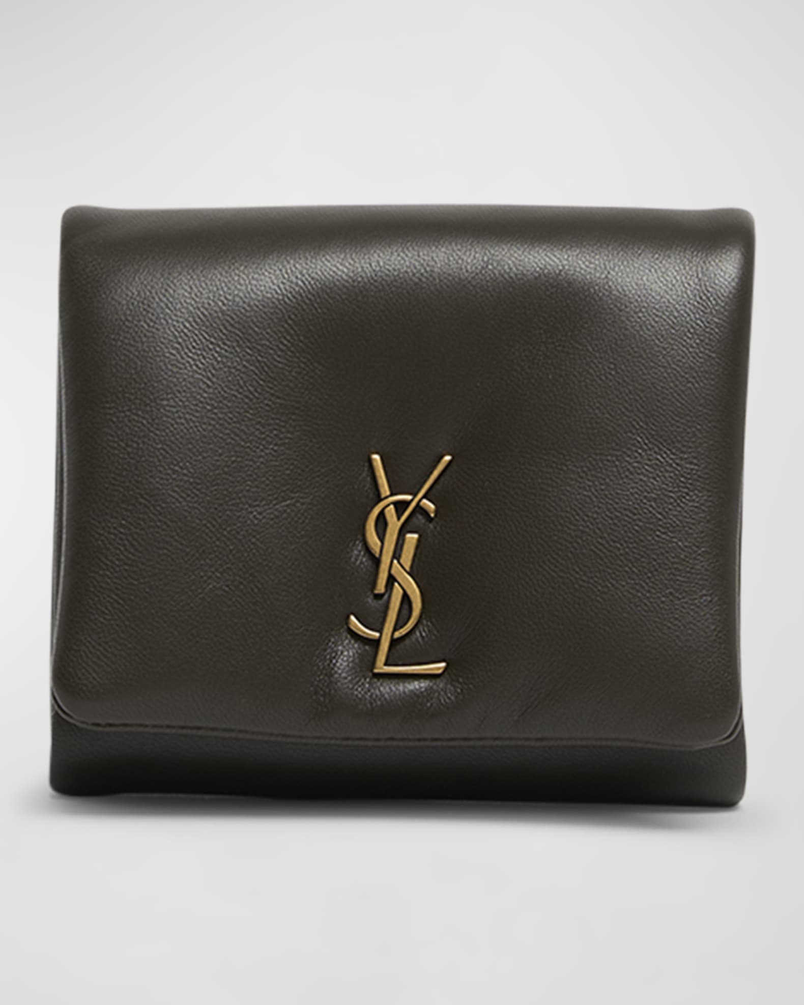 Saint Laurent YSL Compact Wallet in Plonge Leather Neiman Marcus