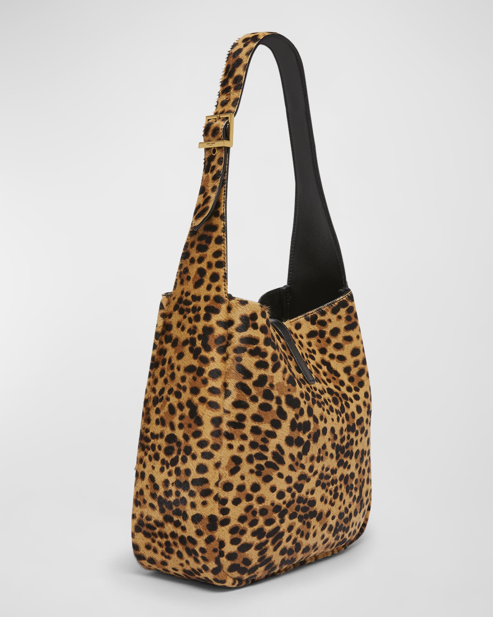 Saint Laurent Le 5 A 7 Small YSL Hobo Bag in Leopard-Print