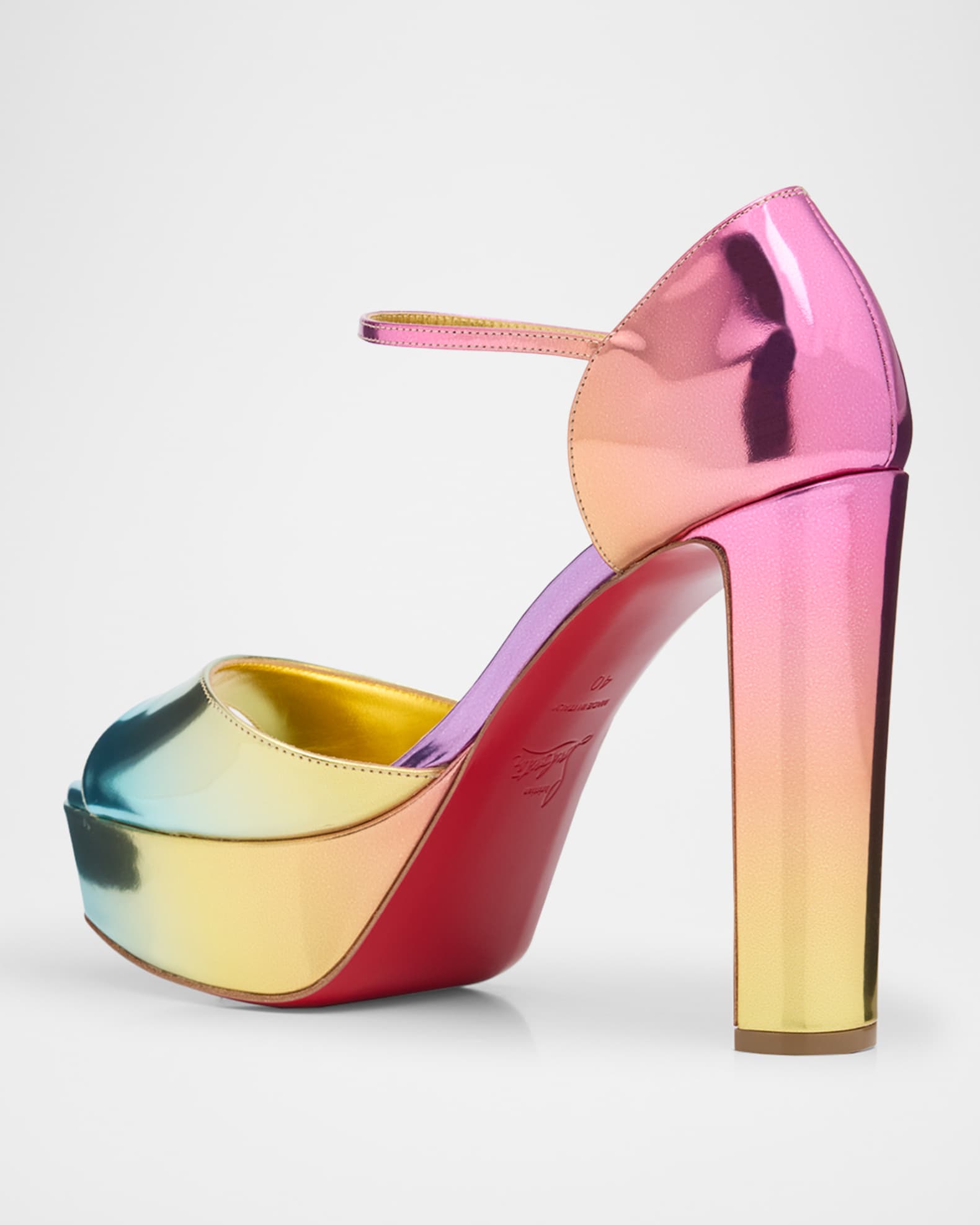 Christian Louboutin Sandaloo Iridescent Red Sole Platform