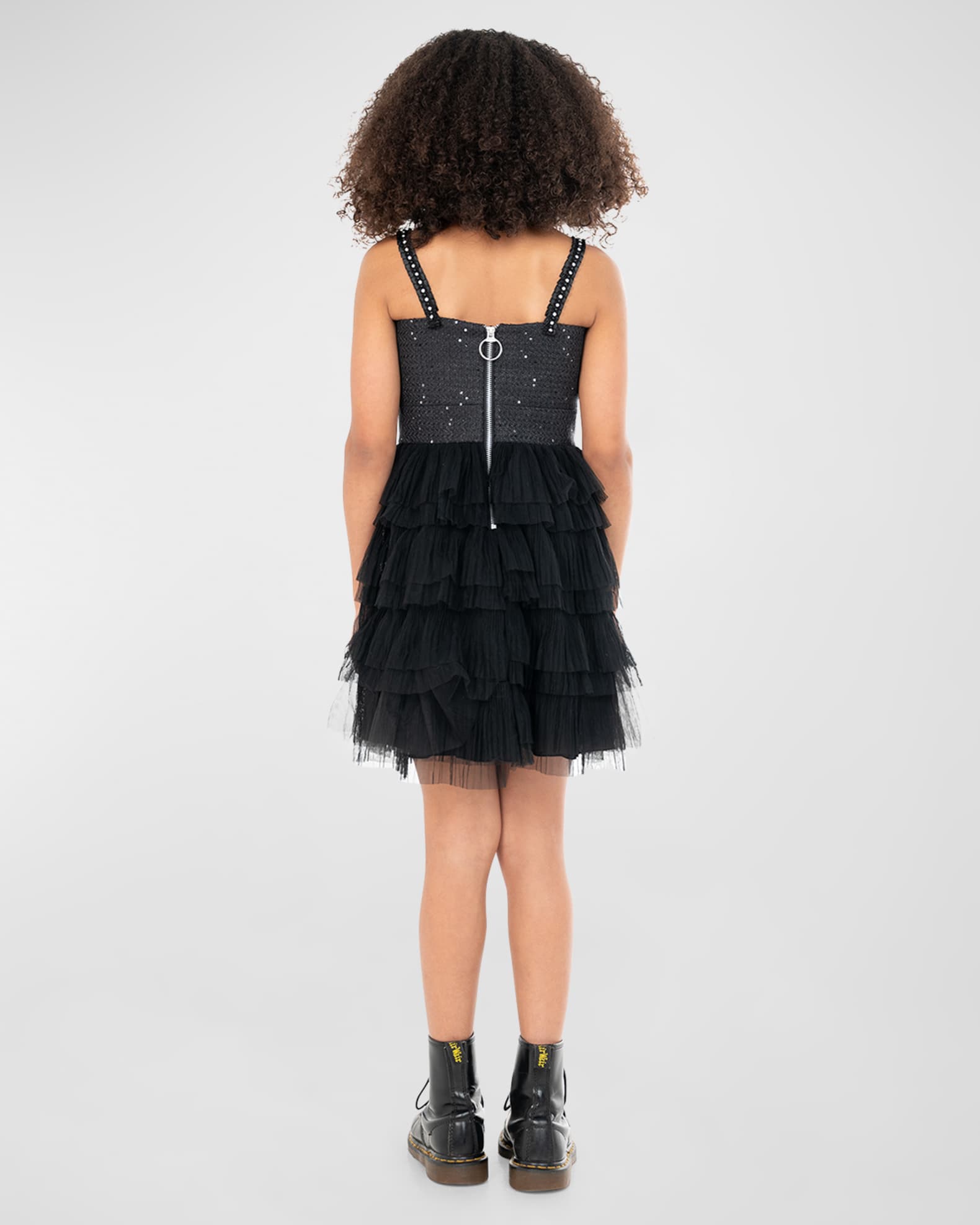 Girl's Naomi Combo Tulle Dress, Size 7-16 1