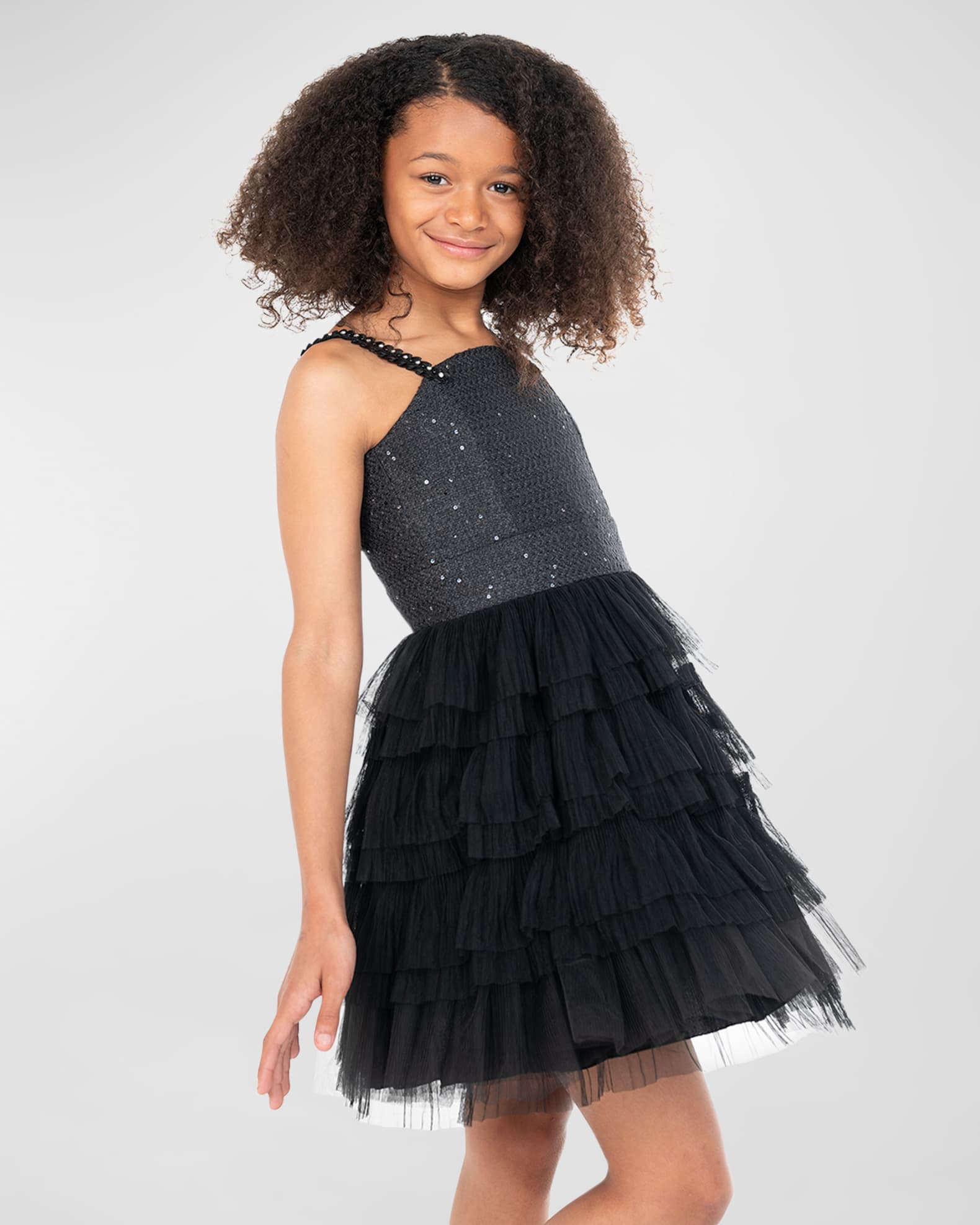 Zoe Girl s Naomi Combo Tulle Dress Black