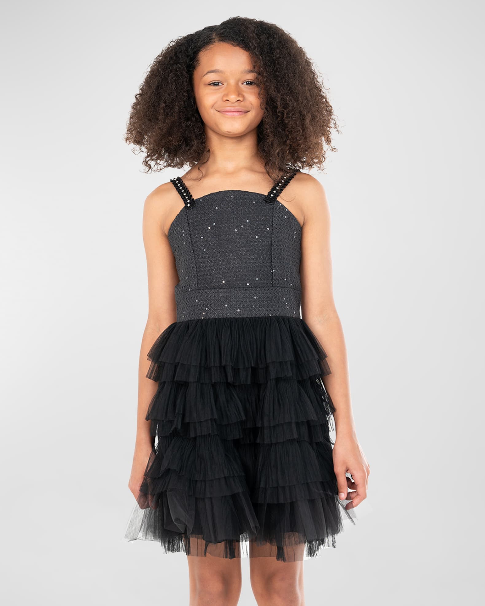 Girl's Naomi Combo Tulle Dress, Size 7-16 0