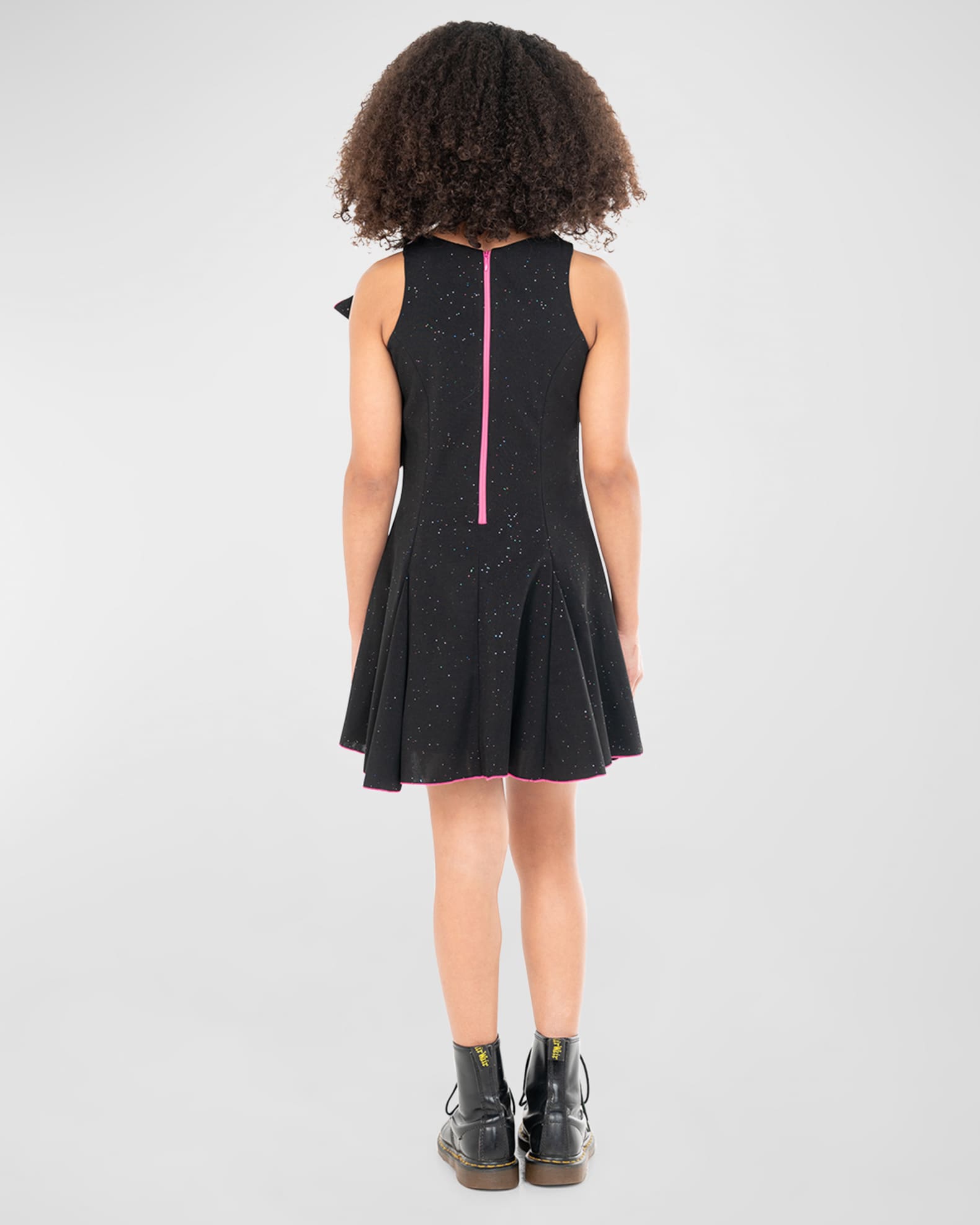 Girl's Carolina Glittery Dress W/ Bow, Size 7-16 1